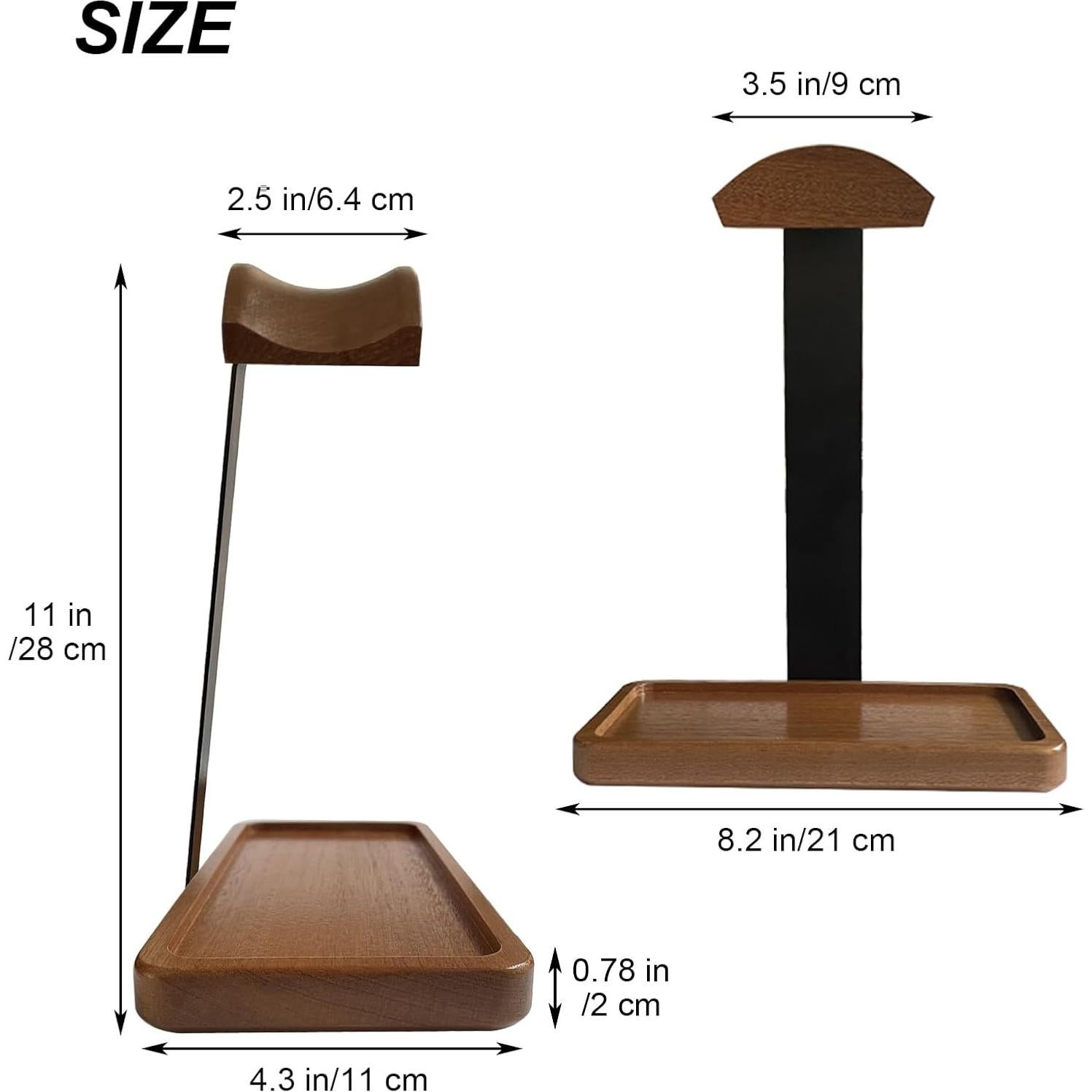 Soporte de Auriculares de Madera Sólida HOTUFELG HXT-F con Bandeja