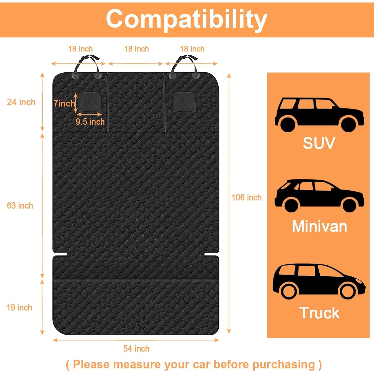 Funda de Carga para Perros Mancro SUV Resistente al Agua 213x137cm