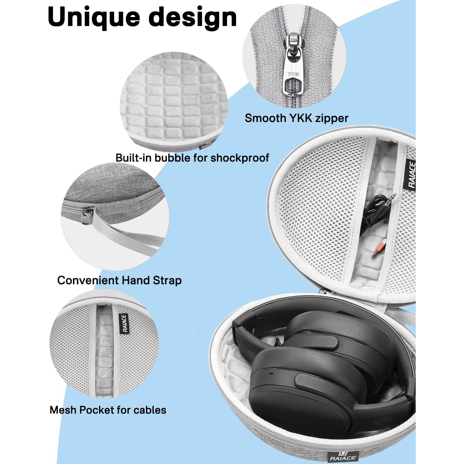 Funda Dura EVA para Auriculares Skullcandy Crusher Gris