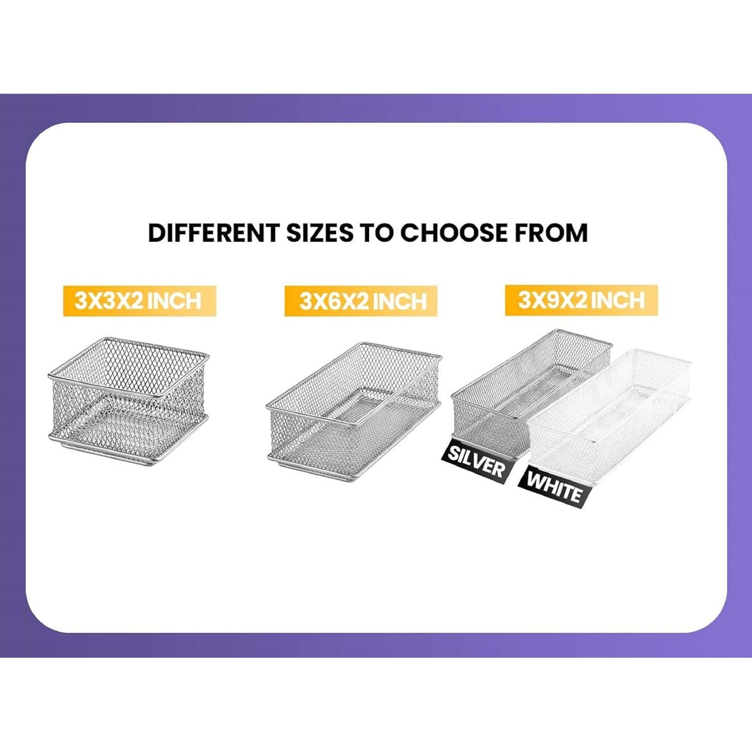 Cesta Organizadora de Malla Plateada YBM HOME 7.6x7.6x5.1 cm