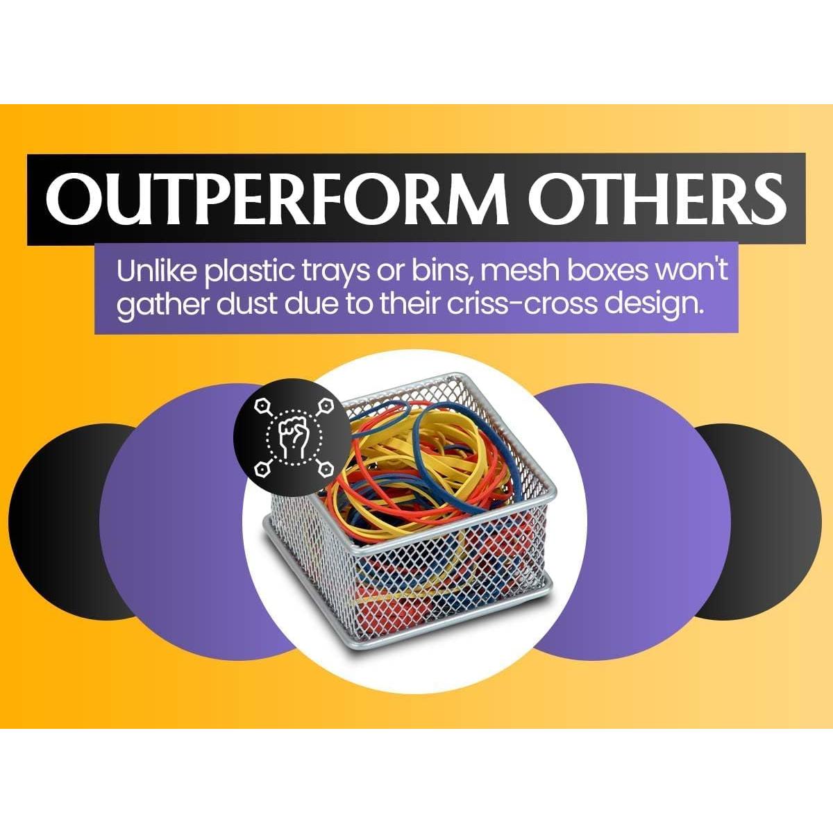 Cesta Organizadora de Malla Plateada YBM HOME 7.6x7.6x5.1 cm