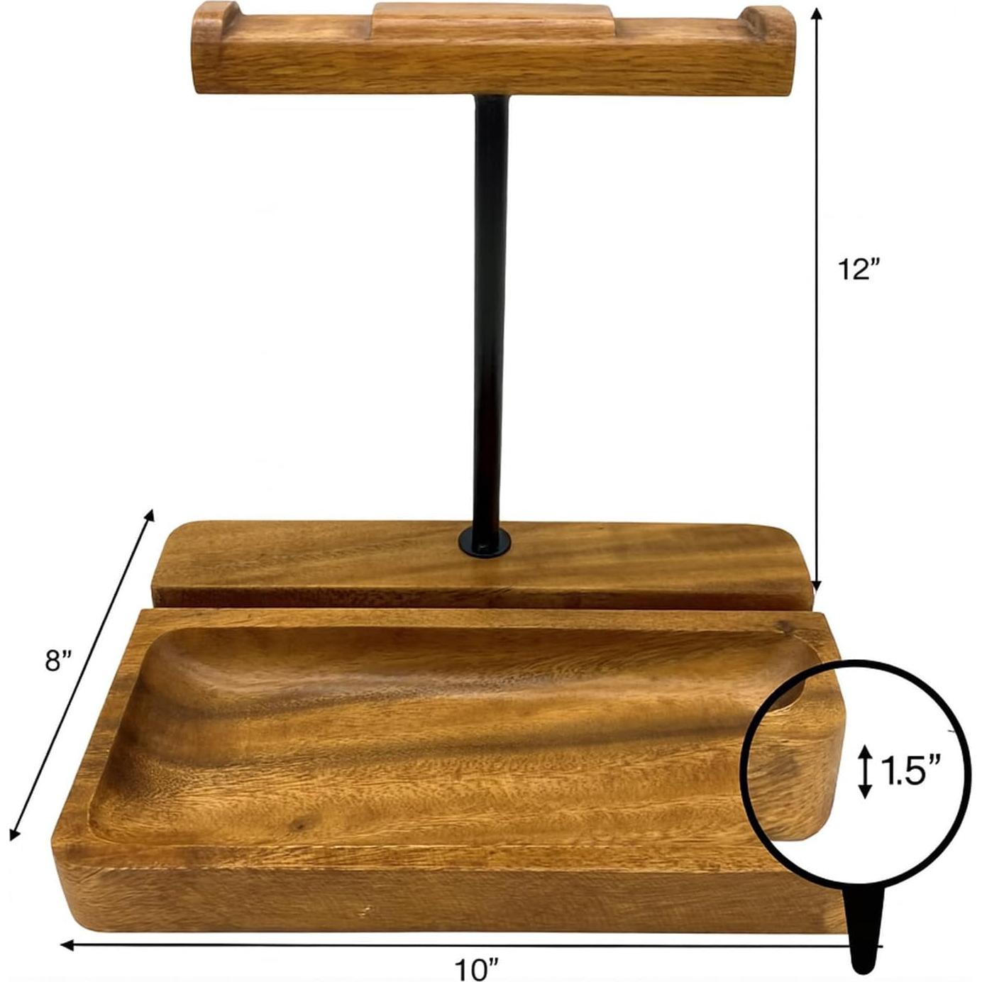 Soporte para Auriculares Doble de Madera Acacia WRIGHTMART
