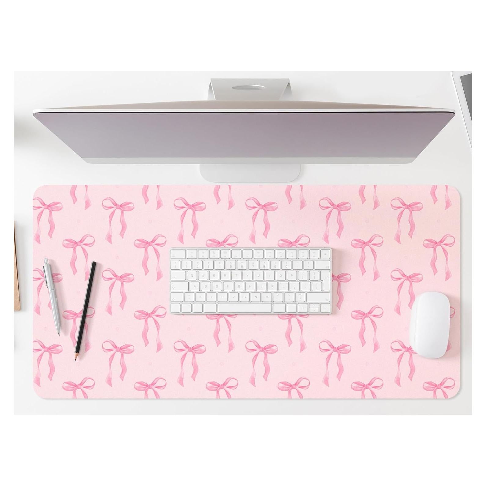 Alfombrilla de Ratón Kawaii Fanfanwin Rosa 60x35 cm Antideslizante