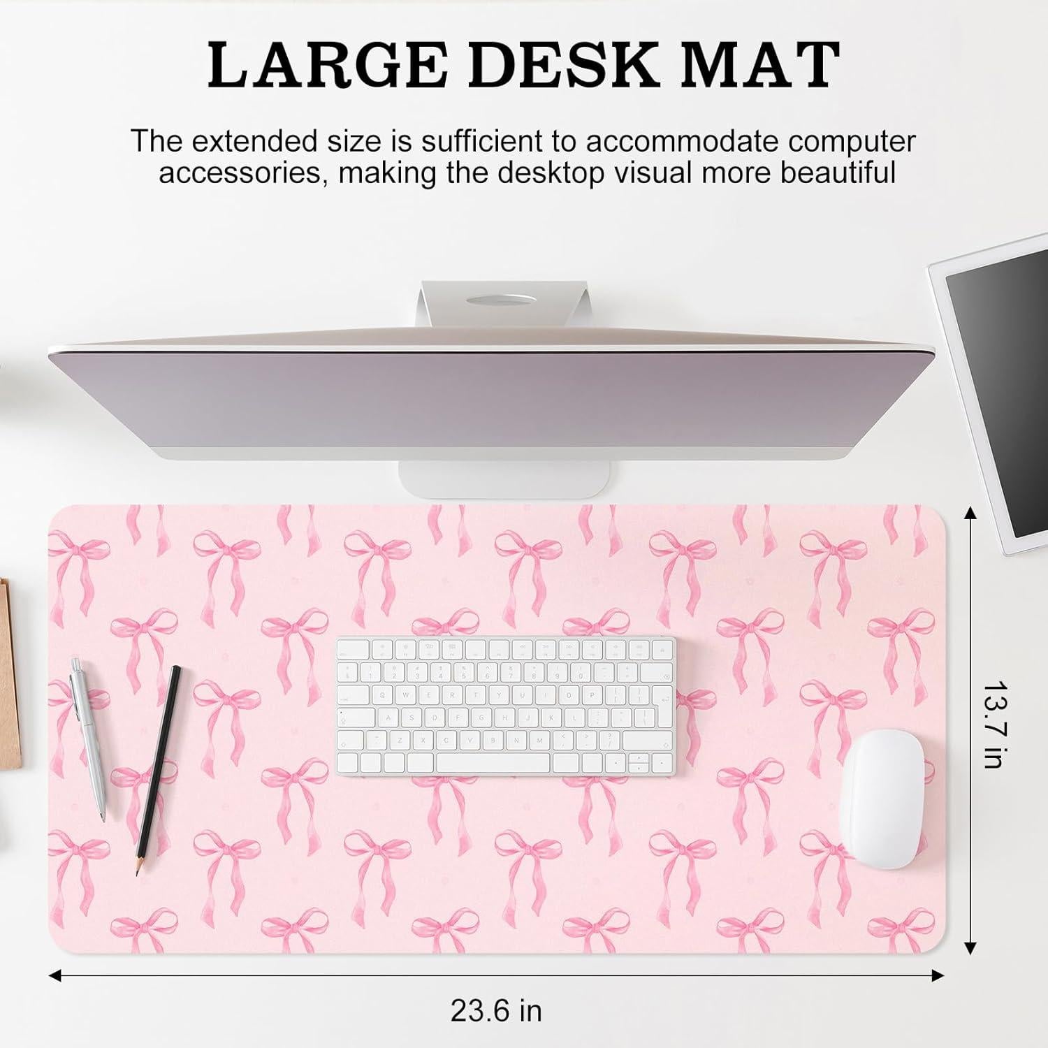 Alfombrilla de Ratón Kawaii Fanfanwin Rosa 60x35 cm Antideslizante