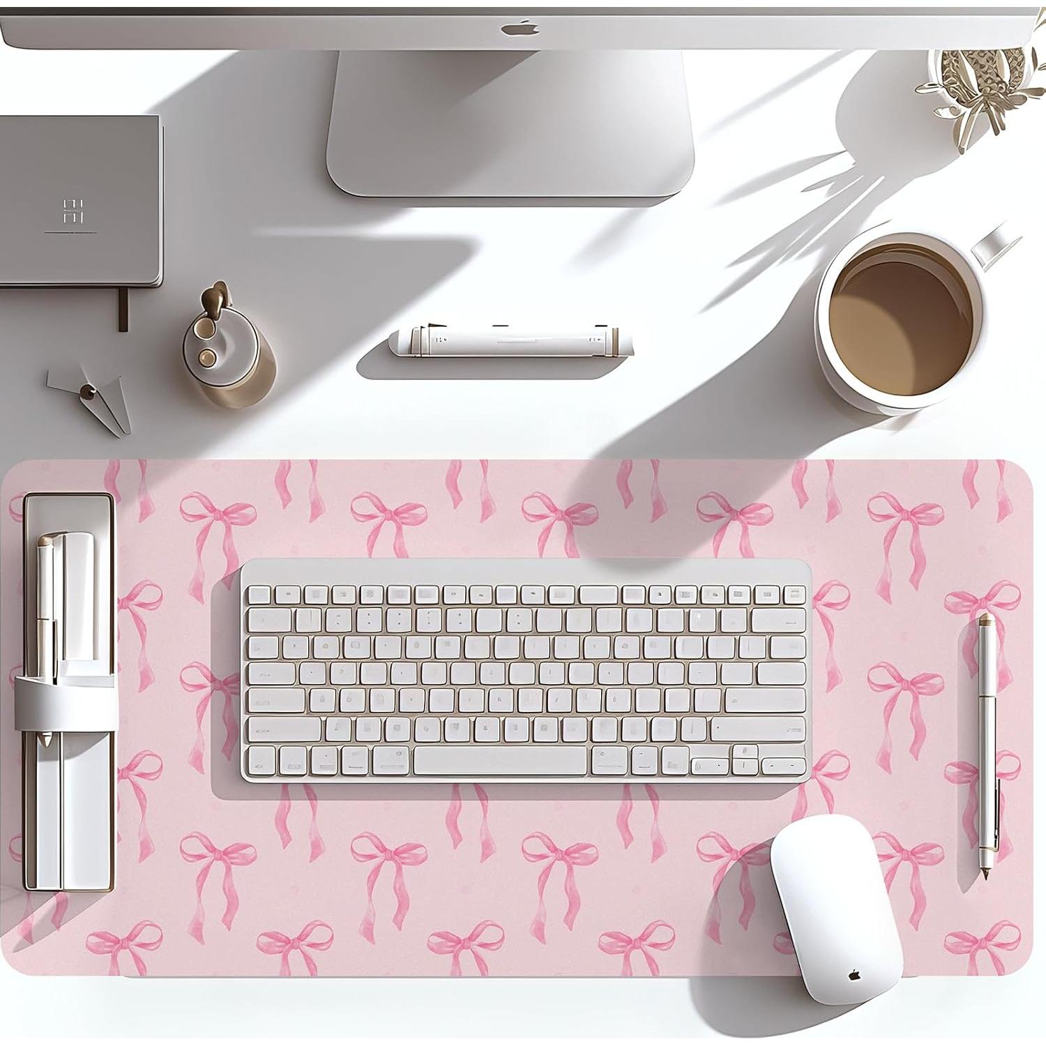 Alfombrilla de Ratón Kawaii Fanfanwin Rosa 60x35 cm Antideslizante