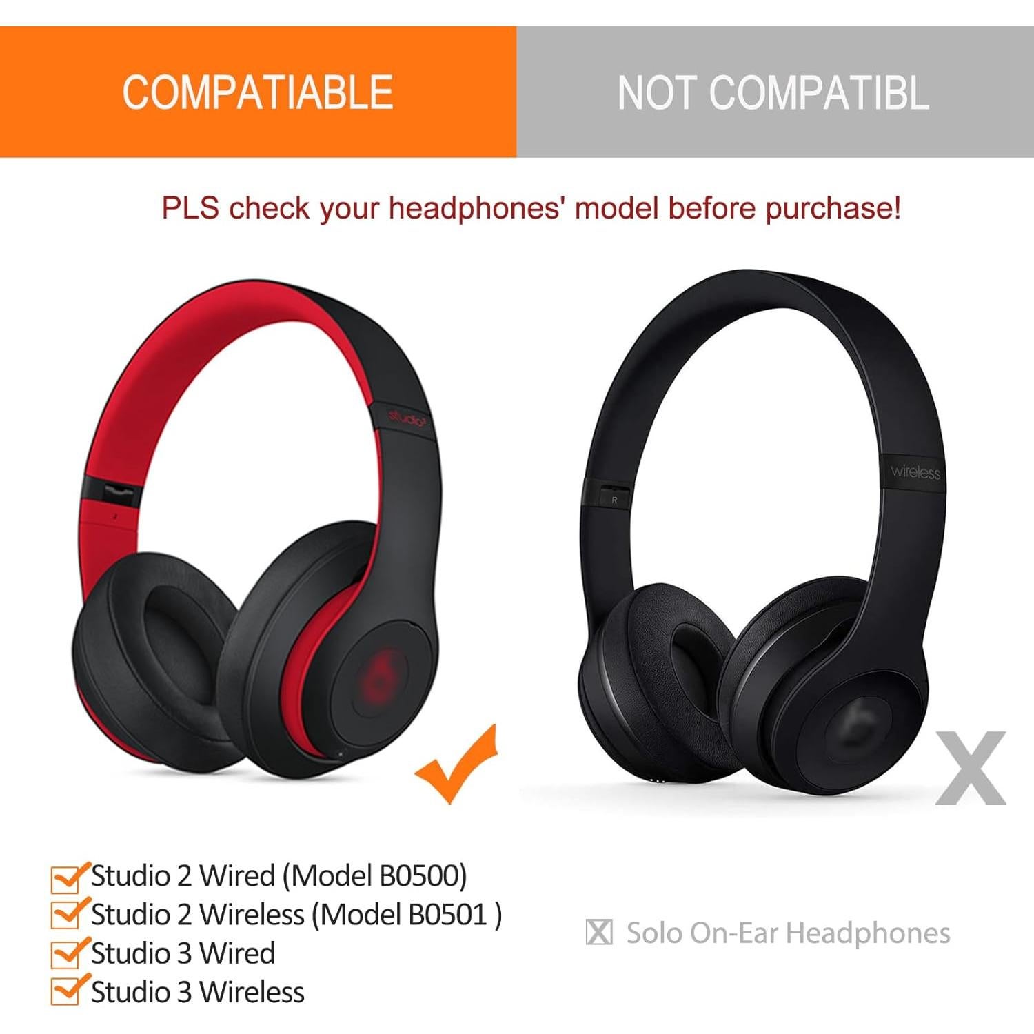 Almohadillas de Reemplazo GVOEARS para Auriculares Beats Studio 2/3 - Gel Refrigerante Negro