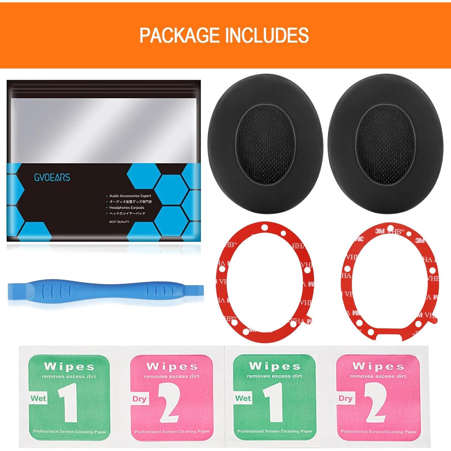 Almohadillas de Reemplazo GVOEARS para Auriculares Beats Studio 2/3 - Gel Refrigerante Negro