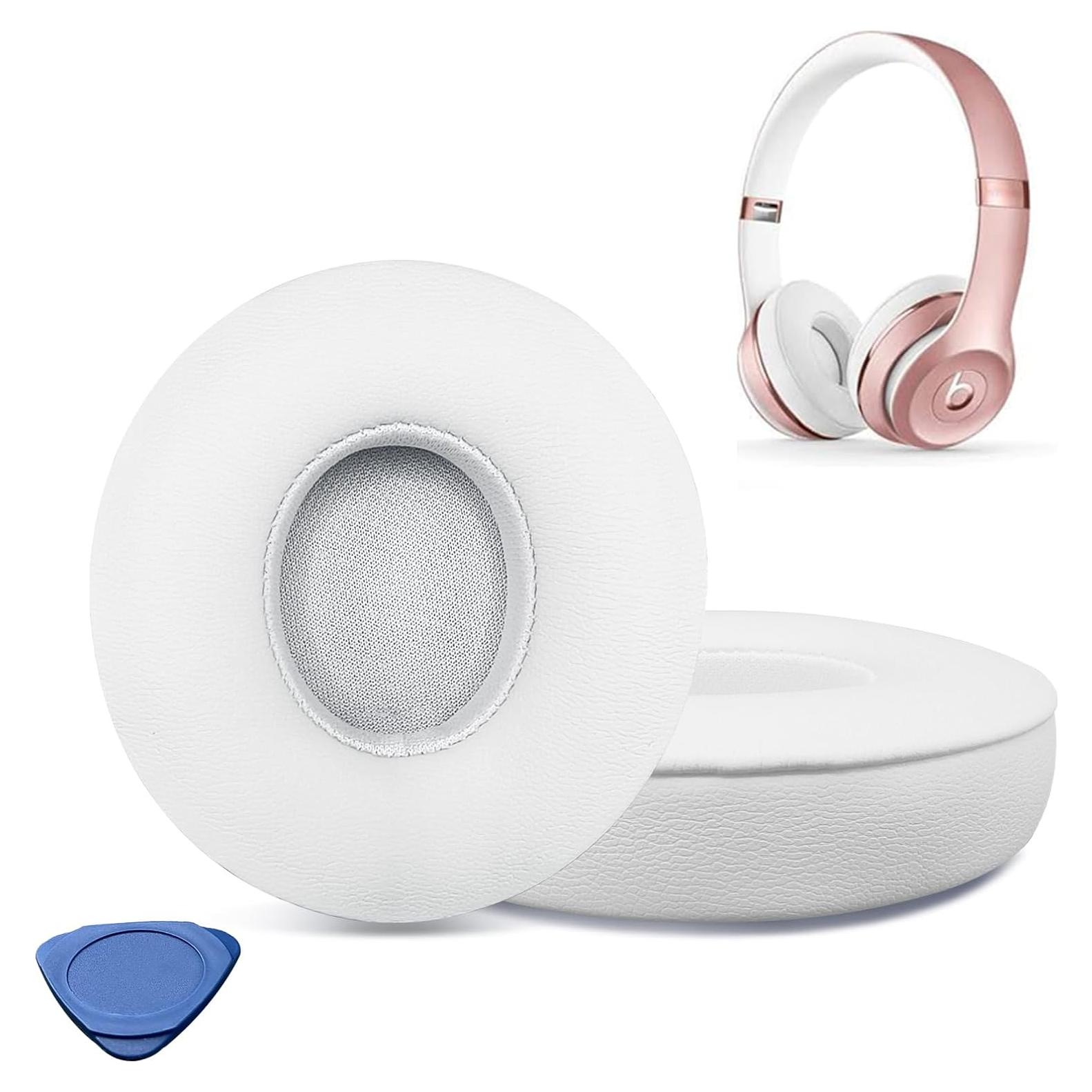 Almohadillas de Reemplazo para Auriculares Beats Solo2/3 - Cuero de Proteína y Espuma de Memoria