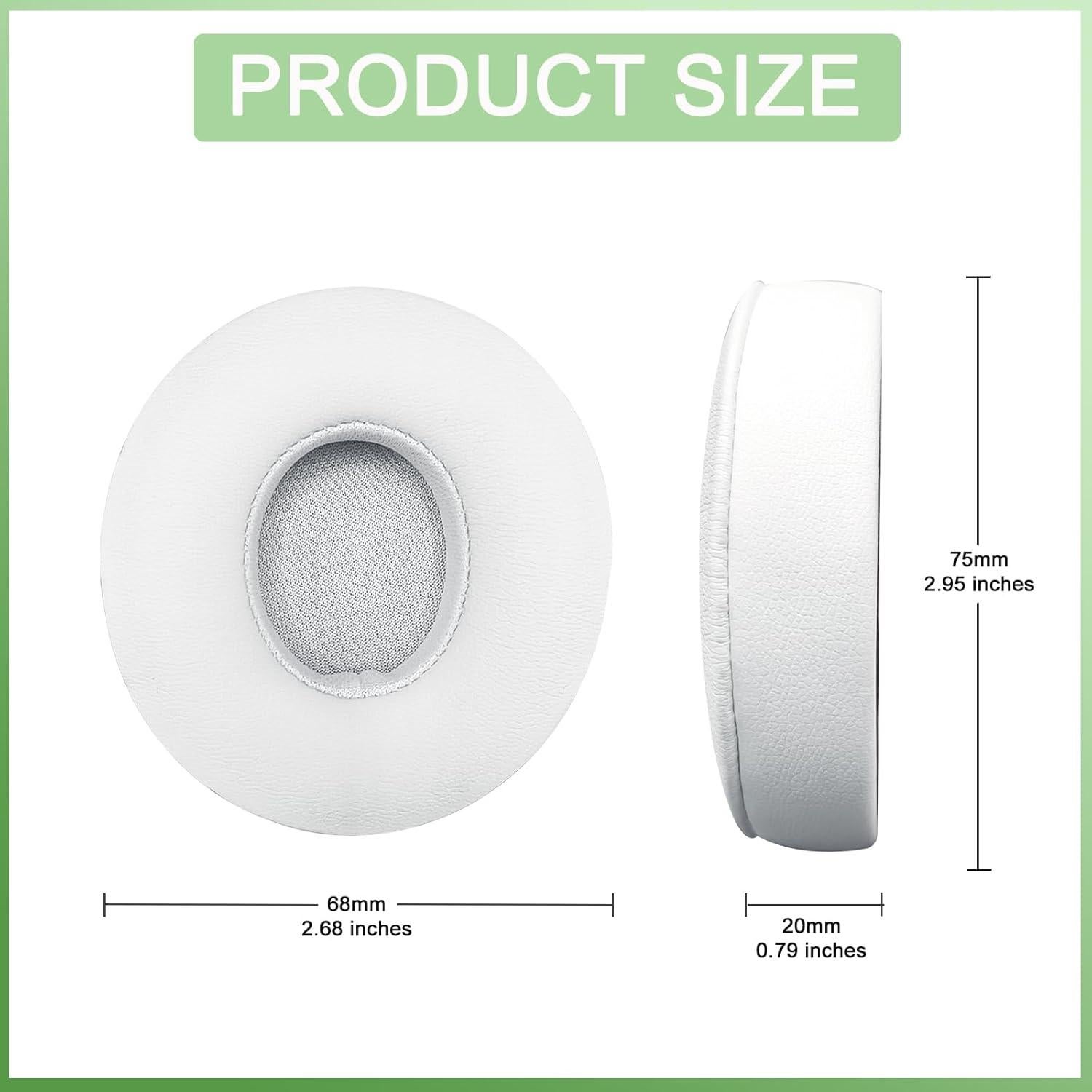 Almohadillas de Reemplazo para Auriculares Beats Solo2/3 - Cuero de Proteína y Espuma de Memoria