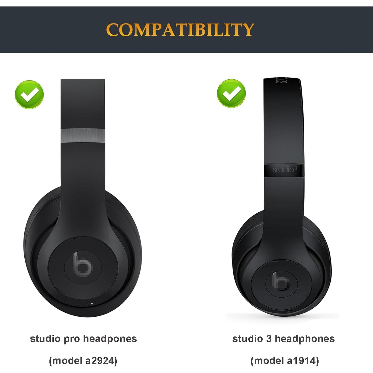 Banda de Cabeza Reemplazo Ncnvnra para Auriculares Beats Studio Pro/Studio 3 - Negro