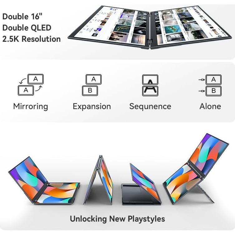 Monitor Doble EHOMEWEI X1 Pro 16" 2.5K Portátil