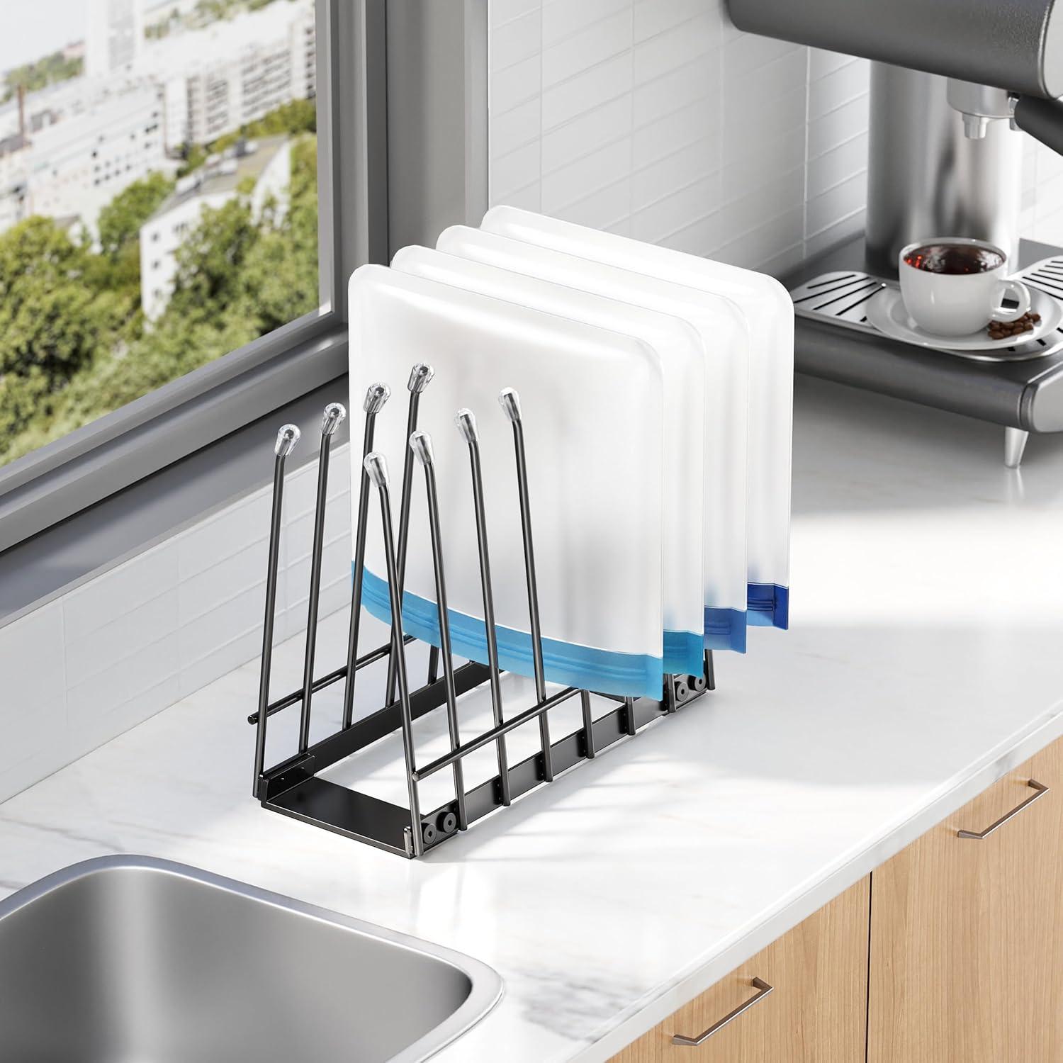 Organizador de Secado de Bolsas Plegable MKS18 Negro 23.9x19.6 cm