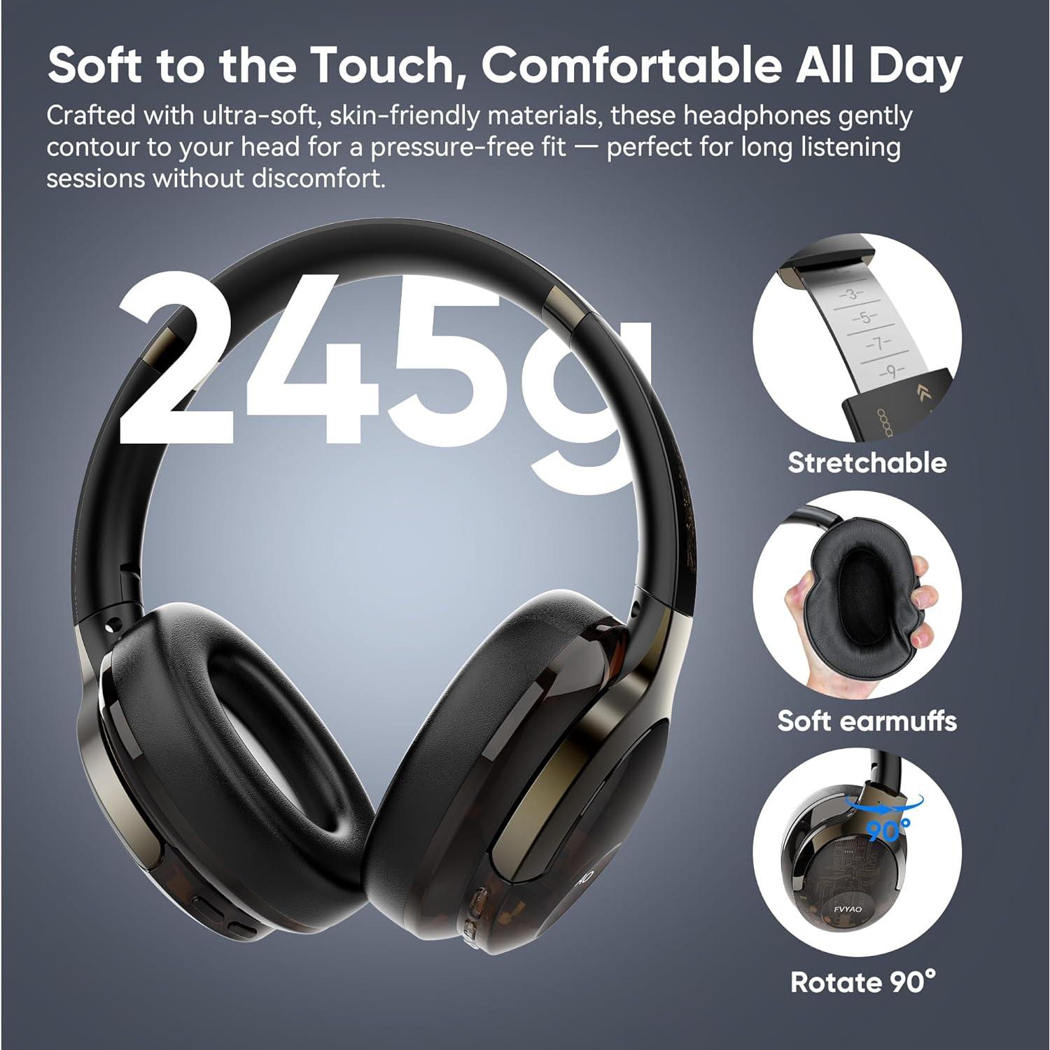 Auriculares Inalámbricos Bluetooth FVYAO V6.0 65H RGB HiFi