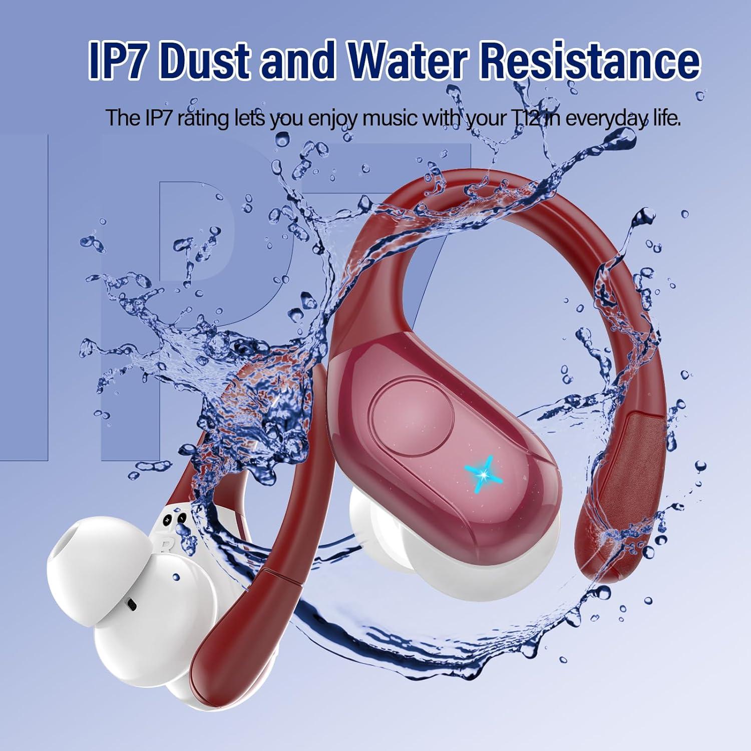 Auriculares Inalámbricos Bluetooth 5.4 BESING T12 75H IP7 Rojo