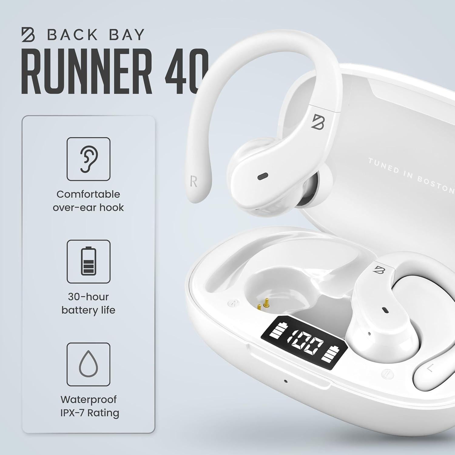 Auriculares Inalámbricos Back Bay Runner 40 para Correr - IPX7