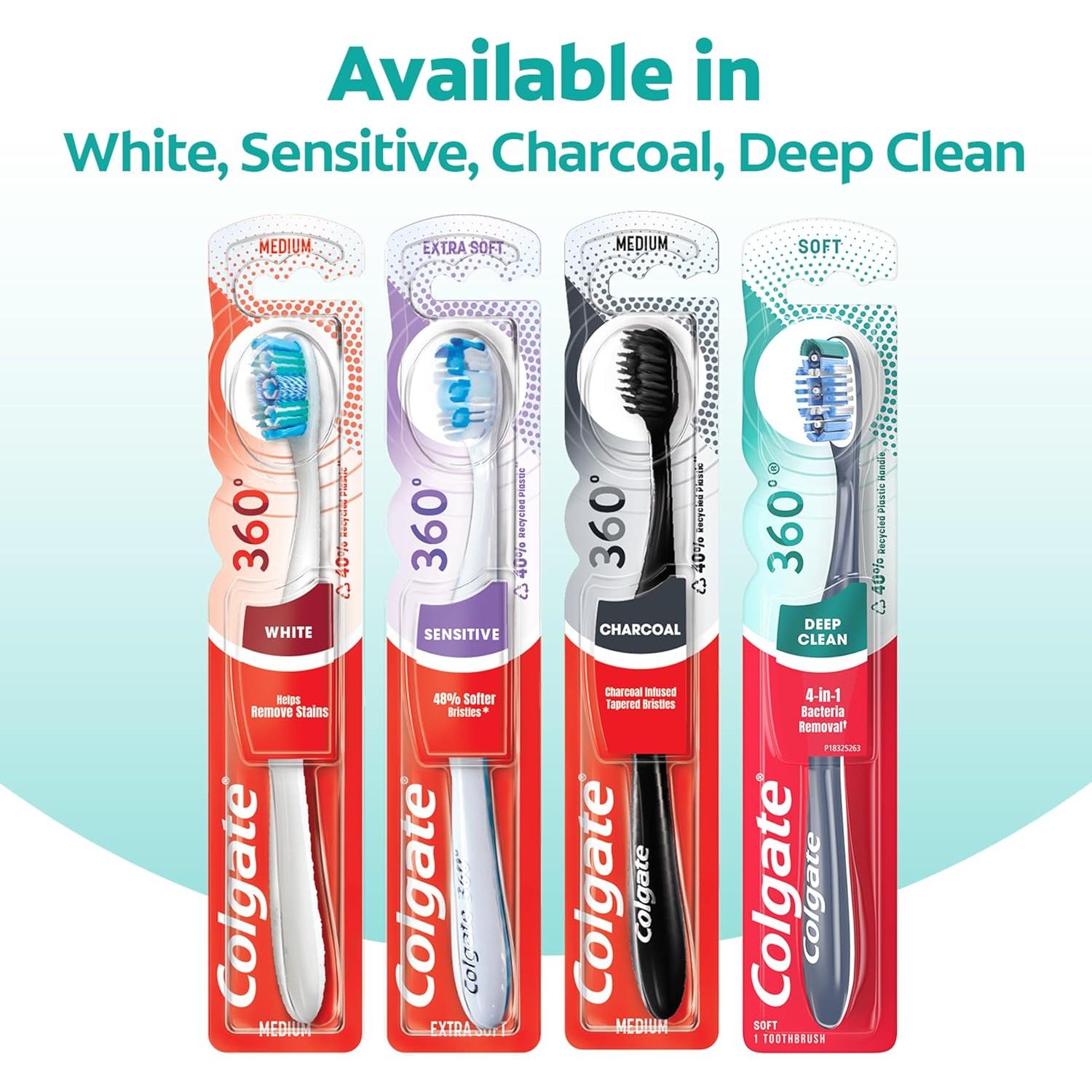 Cepillo de dientes Colgate 360 Limpieza Completa - Paquete de 4