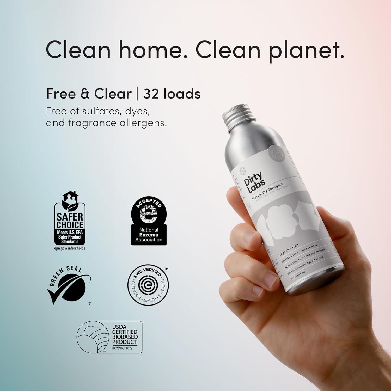 Detergente Líquido Bio Dirty Labs 255 ml Sin Fragancia Ecológico