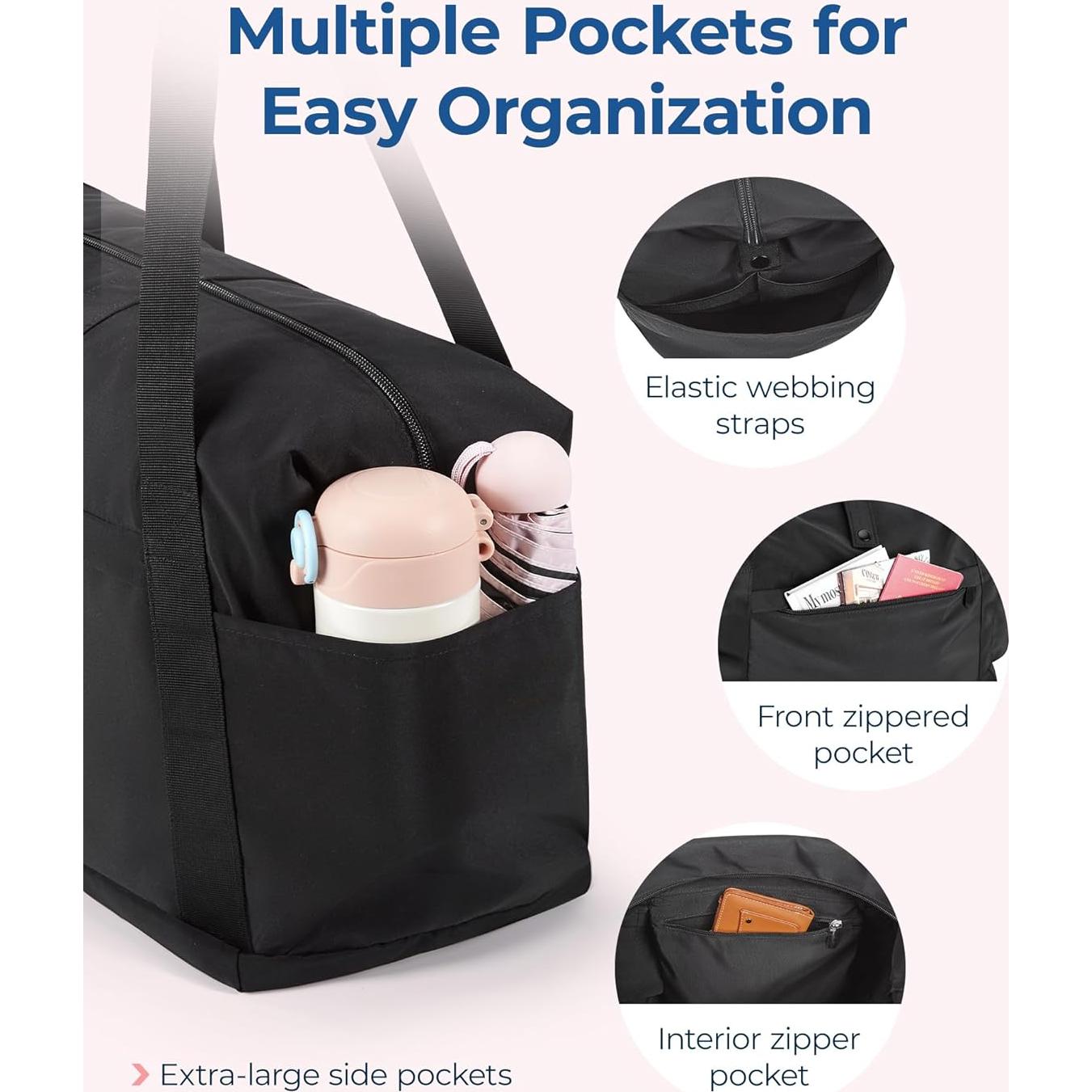 Bolsa de Gimnasio Plegable BAGSMART 23L Negra para Viajes