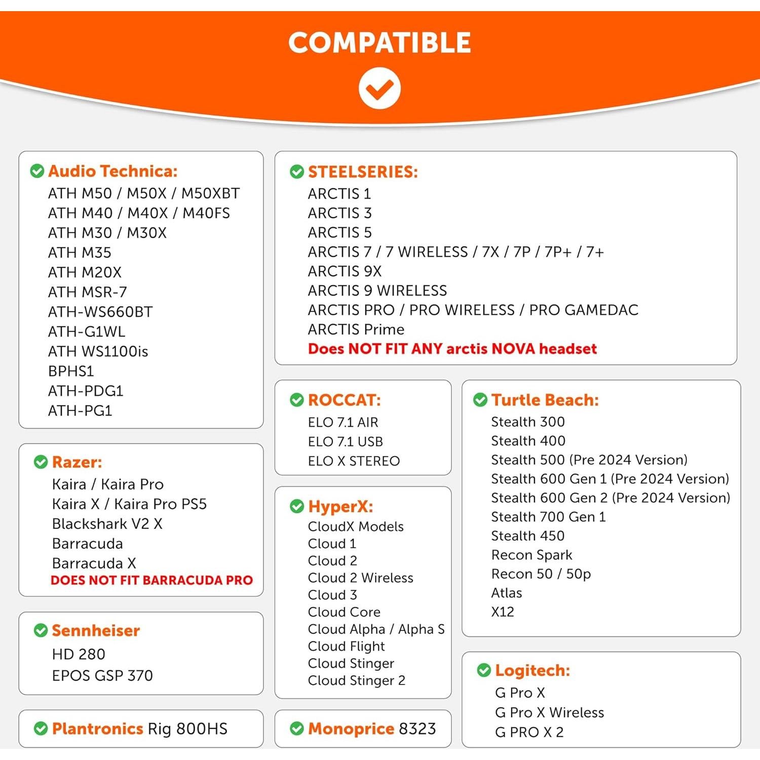 Almohadillas de Reemplazo WC PadZ Velour para Auriculares - Negro