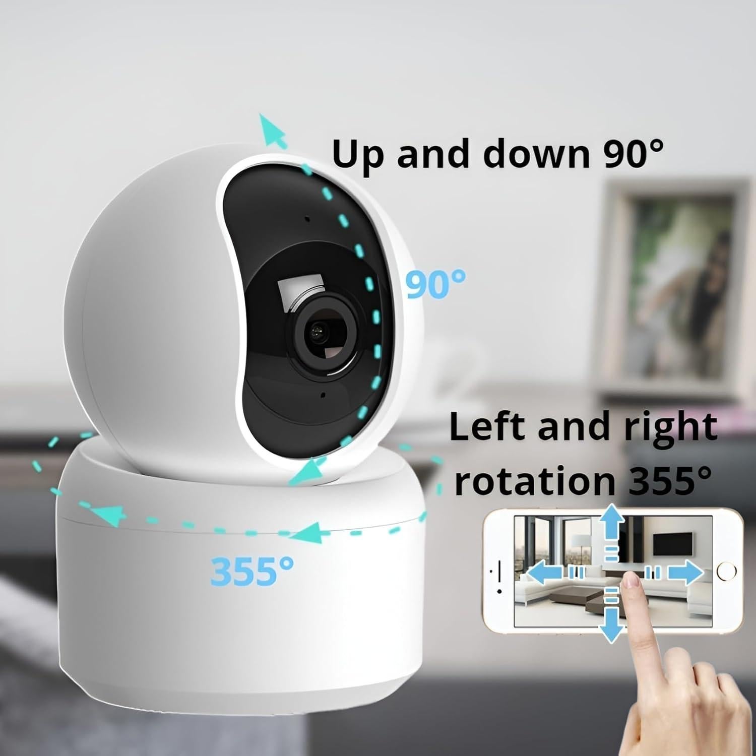 Cámara de Seguridad Interior Tuya 3MP WiFi 360° con Visión Nocturna