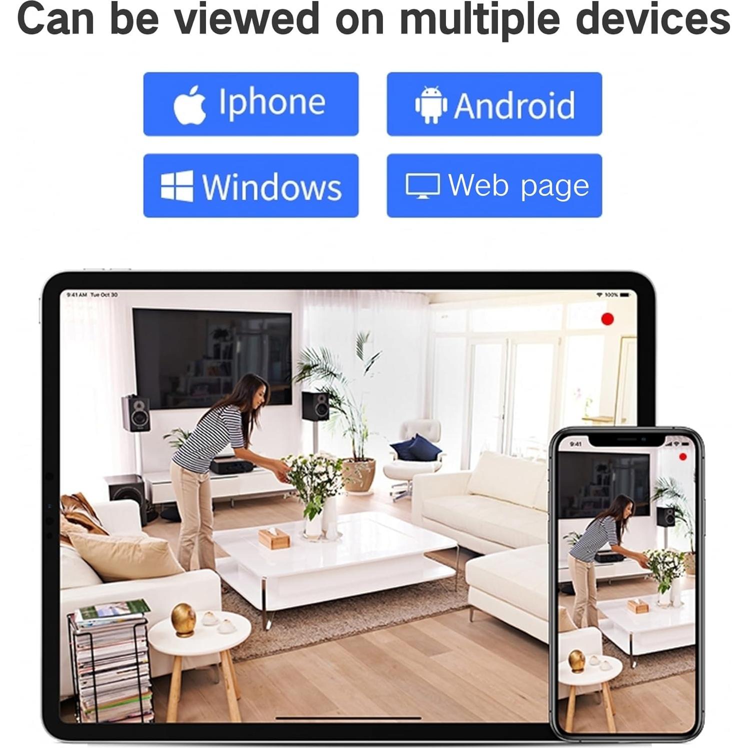 Cámara de Seguridad Interior Tuya 3MP WiFi 360° con Visión Nocturna