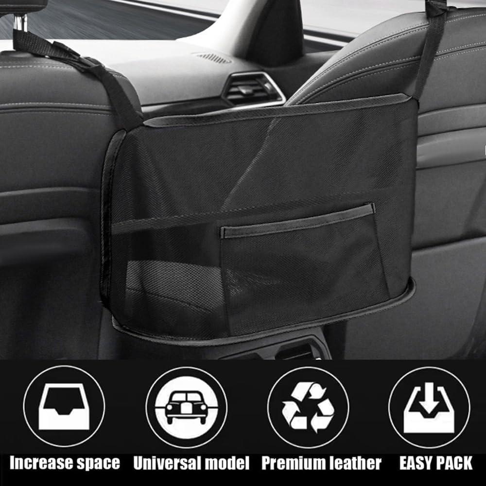 Soporte de bolso para automóvil HEVLE - Organizador negro 5 compartimentos