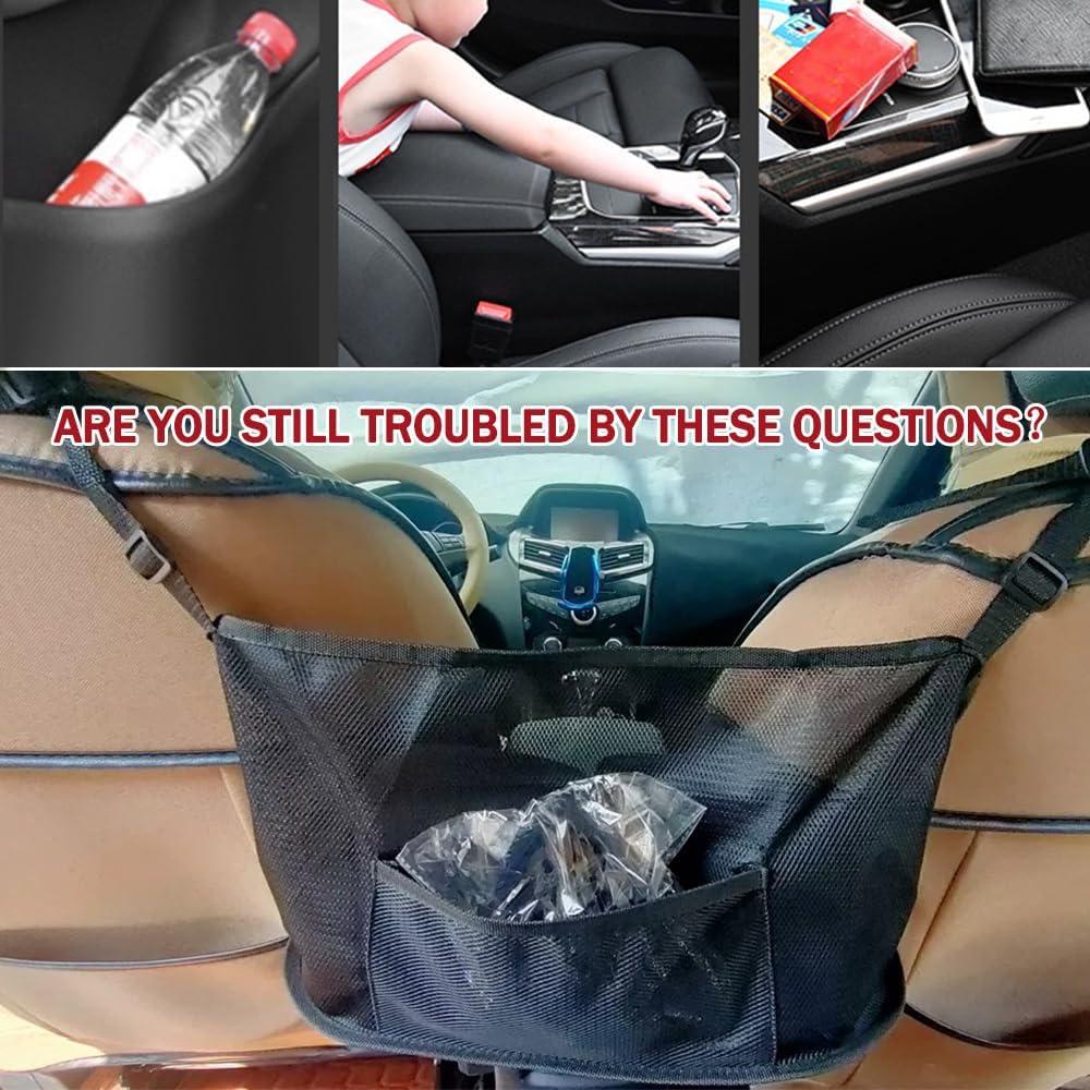Soporte de bolso para automóvil HEVLE - Organizador negro 5 compartimentos