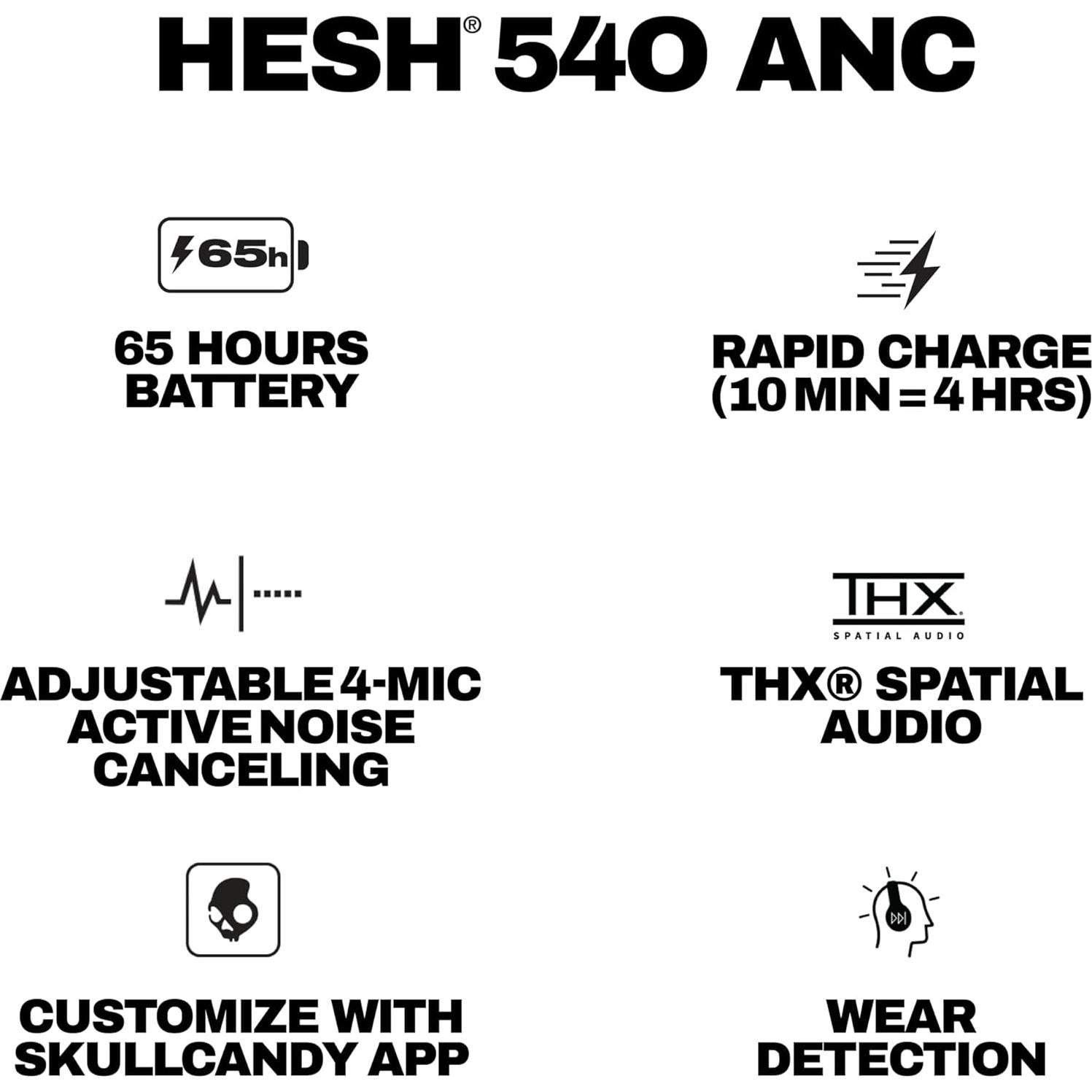 Auriculares Inalámbricos Skullcandy Hesh 540 ANC - Negro