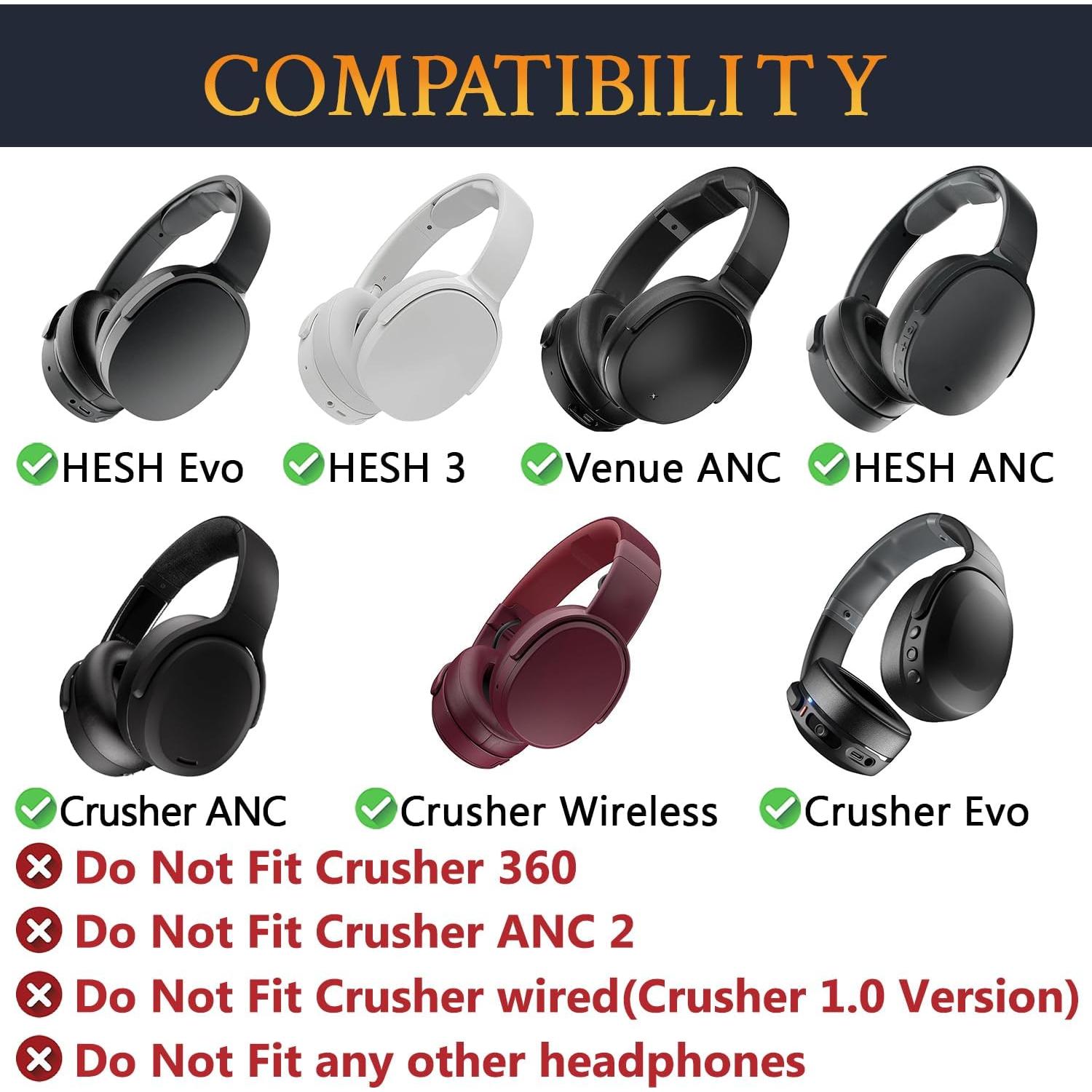 Almohadillas de Gel Refrigerante SOULWIT para Auriculares Skullcandy Hesh 3/ANC/Evo - Burdeos