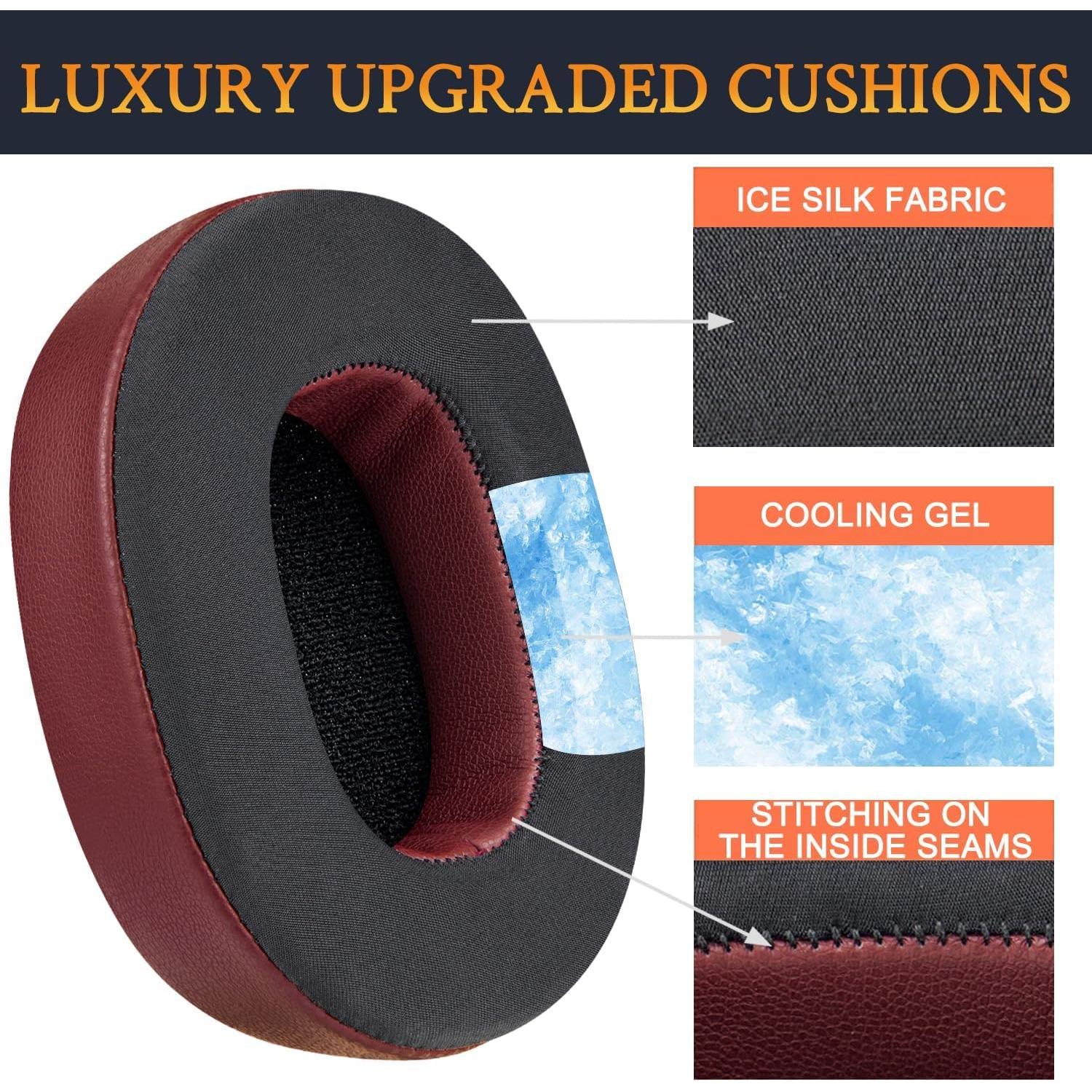 Almohadillas de Gel Refrigerante SOULWIT para Auriculares Skullcandy Hesh 3/ANC/Evo - Burdeos