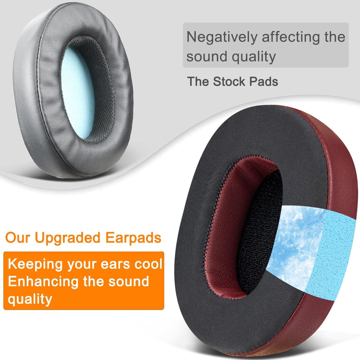 Almohadillas de Gel Refrigerante SOULWIT para Auriculares Skullcandy Hesh 3/ANC/Evo - Burdeos