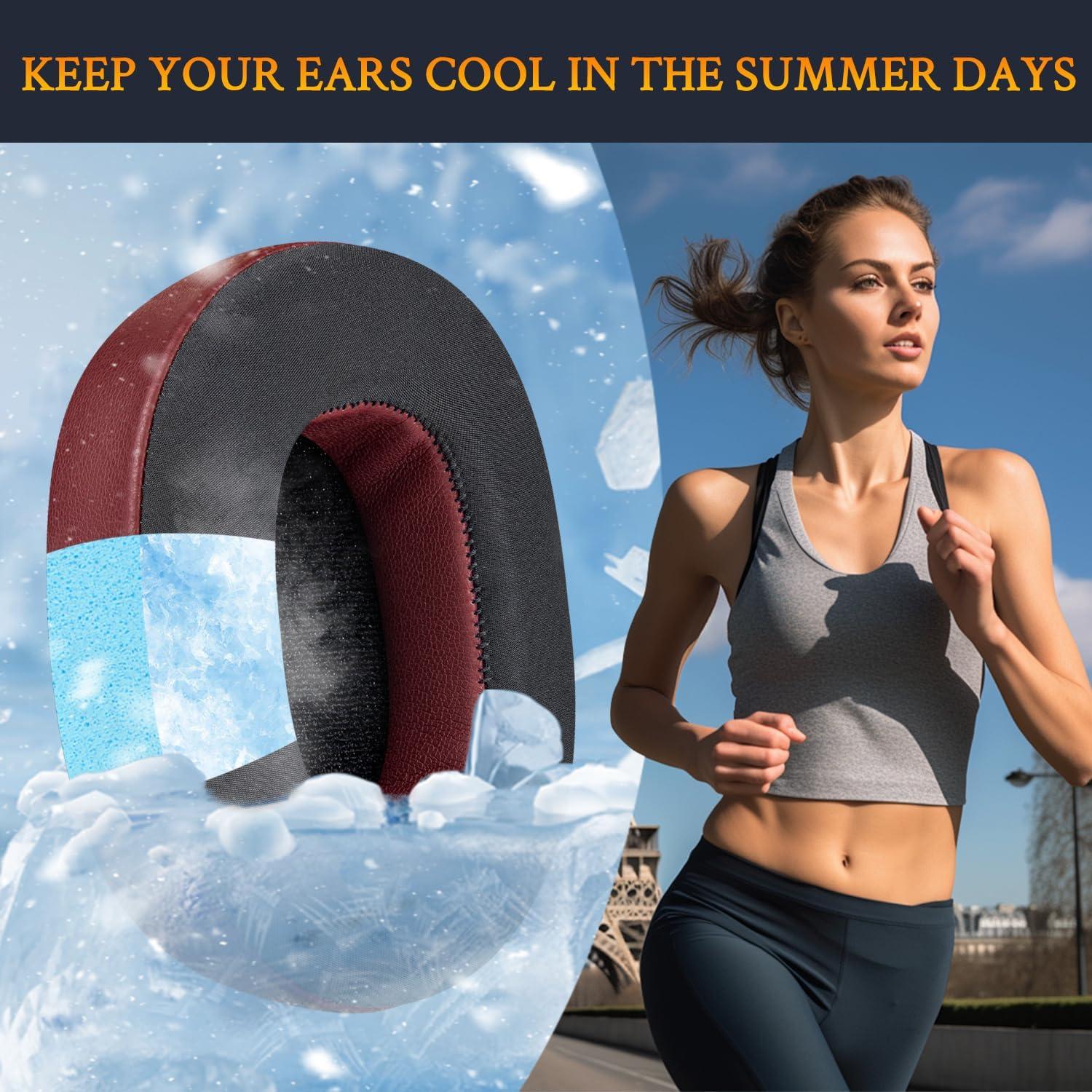 Almohadillas de Gel Refrigerante SOULWIT para Auriculares Skullcandy Hesh 3/ANC/Evo - Burdeos