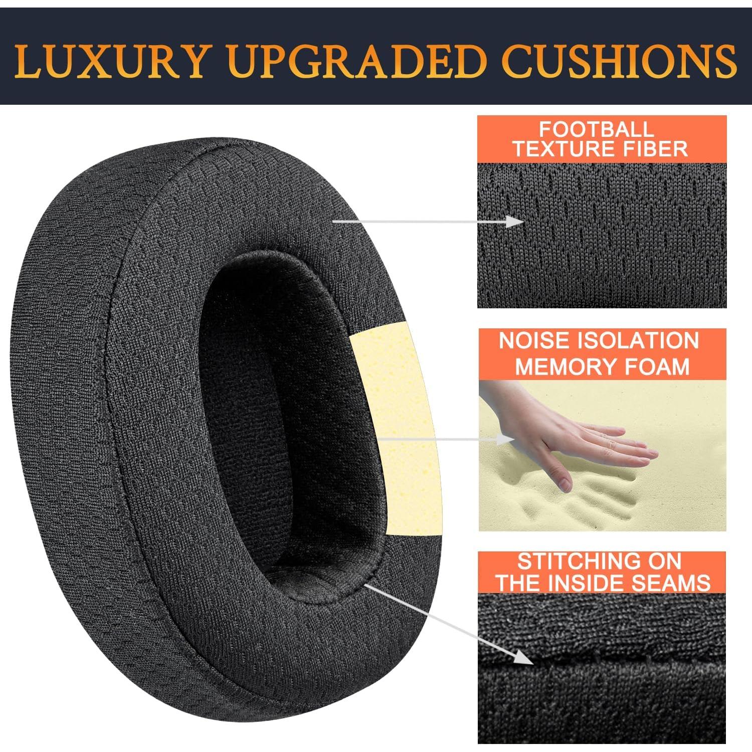 Almohadillas de Tela SOULWIT para Auriculares Skullcandy Hesh 3/ANC/Evo - Negro