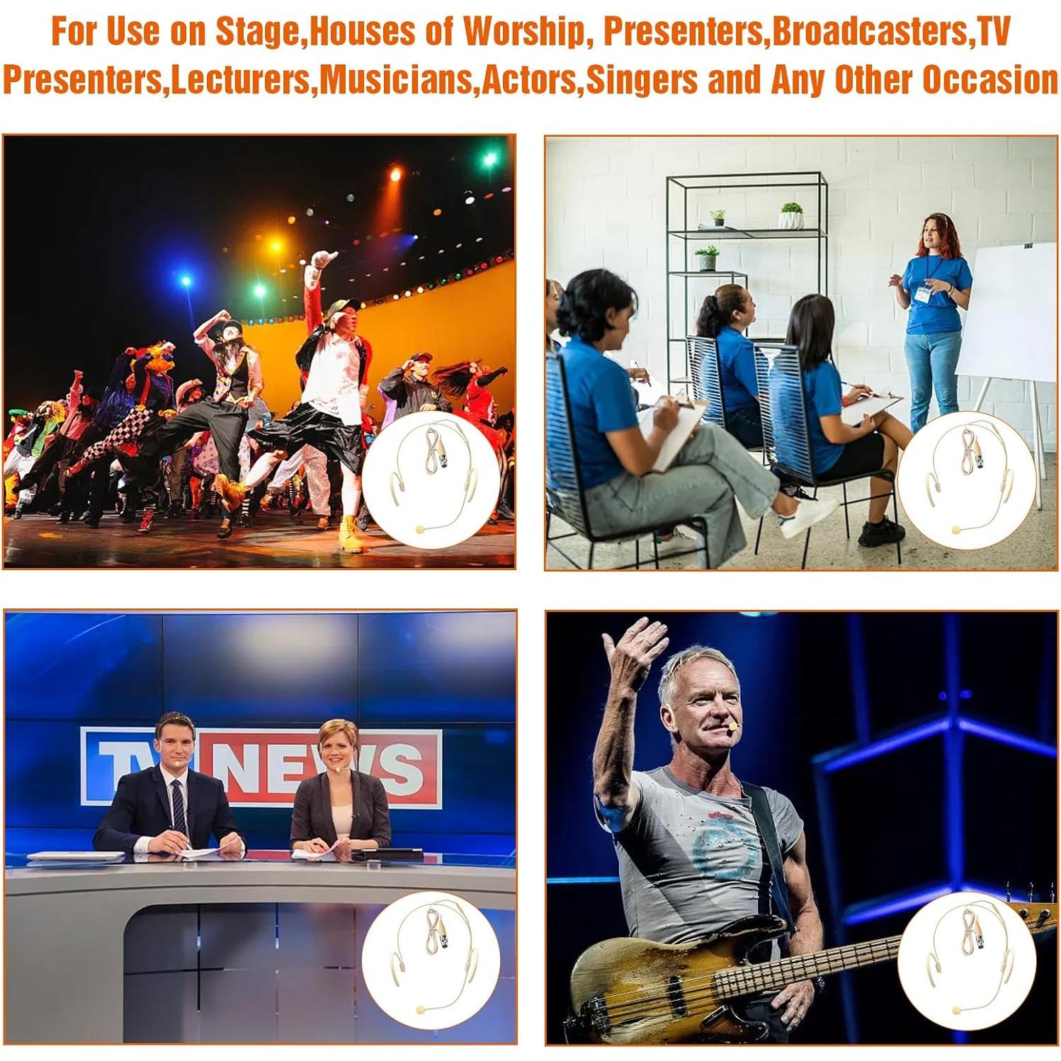 Auriculares con micrófono Akoree para cabeza, 2 paquetes, 1.5m