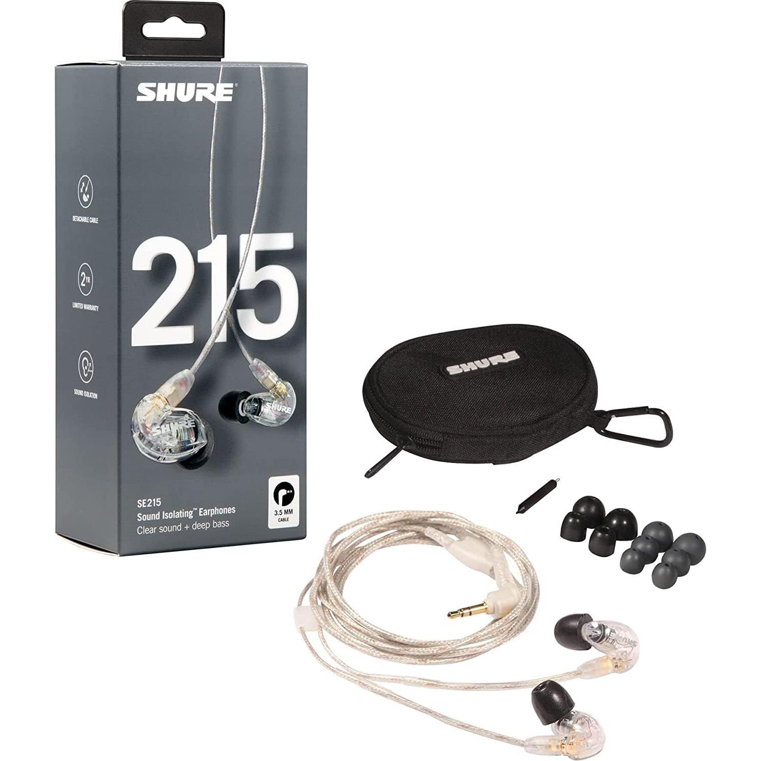 Auriculares Intrauditivos Shure SE215-CL-A Transparente - Aislamiento Sonoro