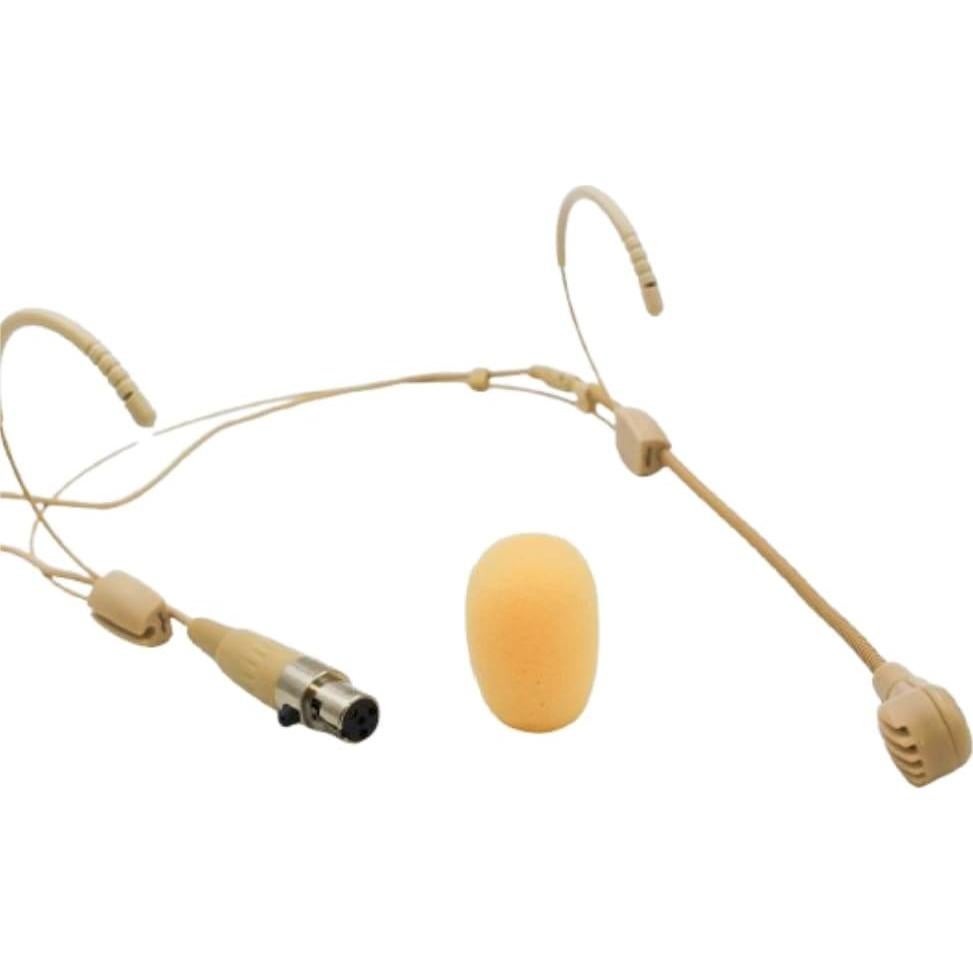 Micrófono de Diadema Doble CLQYGHD 4 Pin Mini XLR Beige