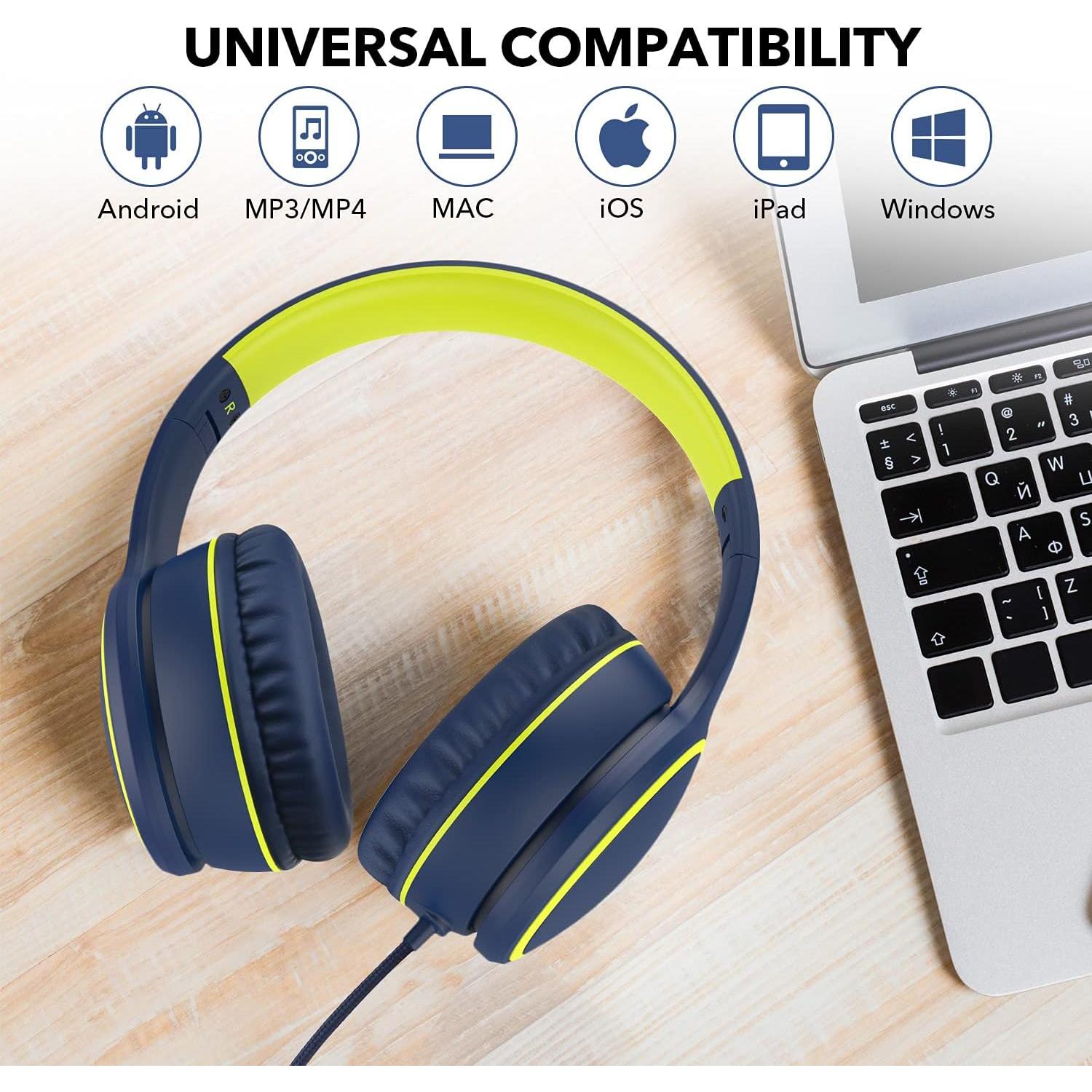 Auriculares RORSOU R10 Estéreo Plegables con Micrófono 1.5m Azul