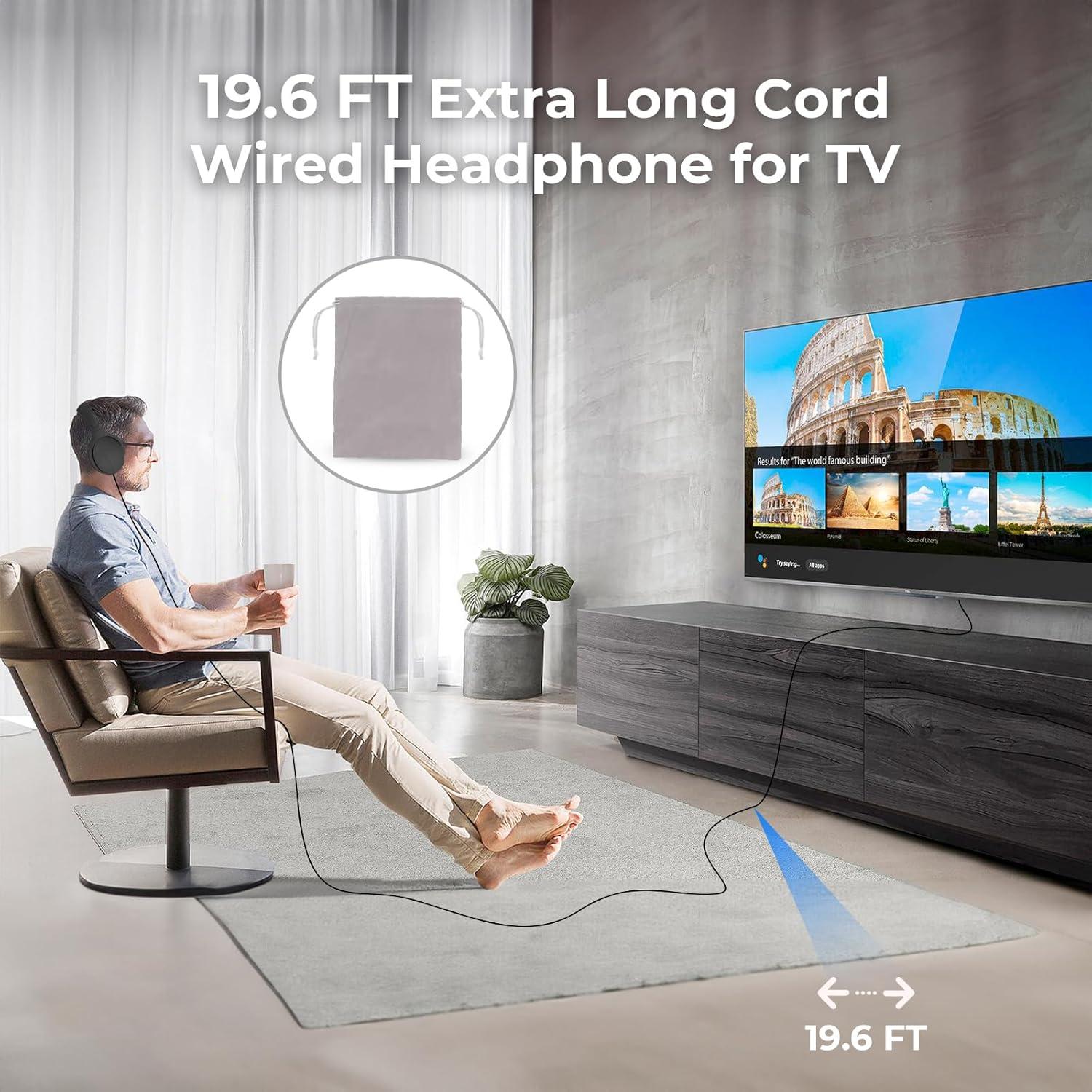 Auriculares con cable 100SEASHELL S7 para TV 5.94m