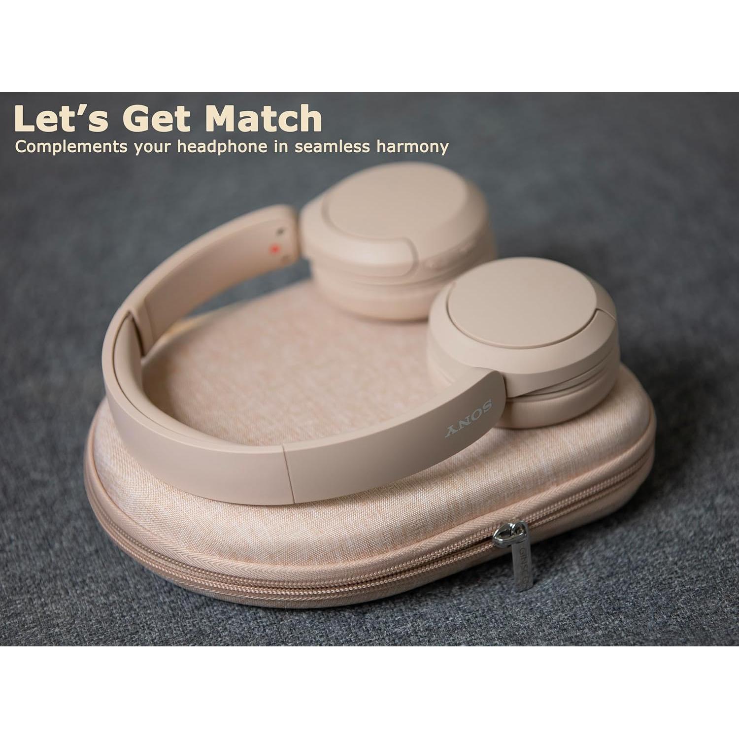 Funda Dura Ginsco para Auriculares On-Ear Beige - Compatible JBL y Sony