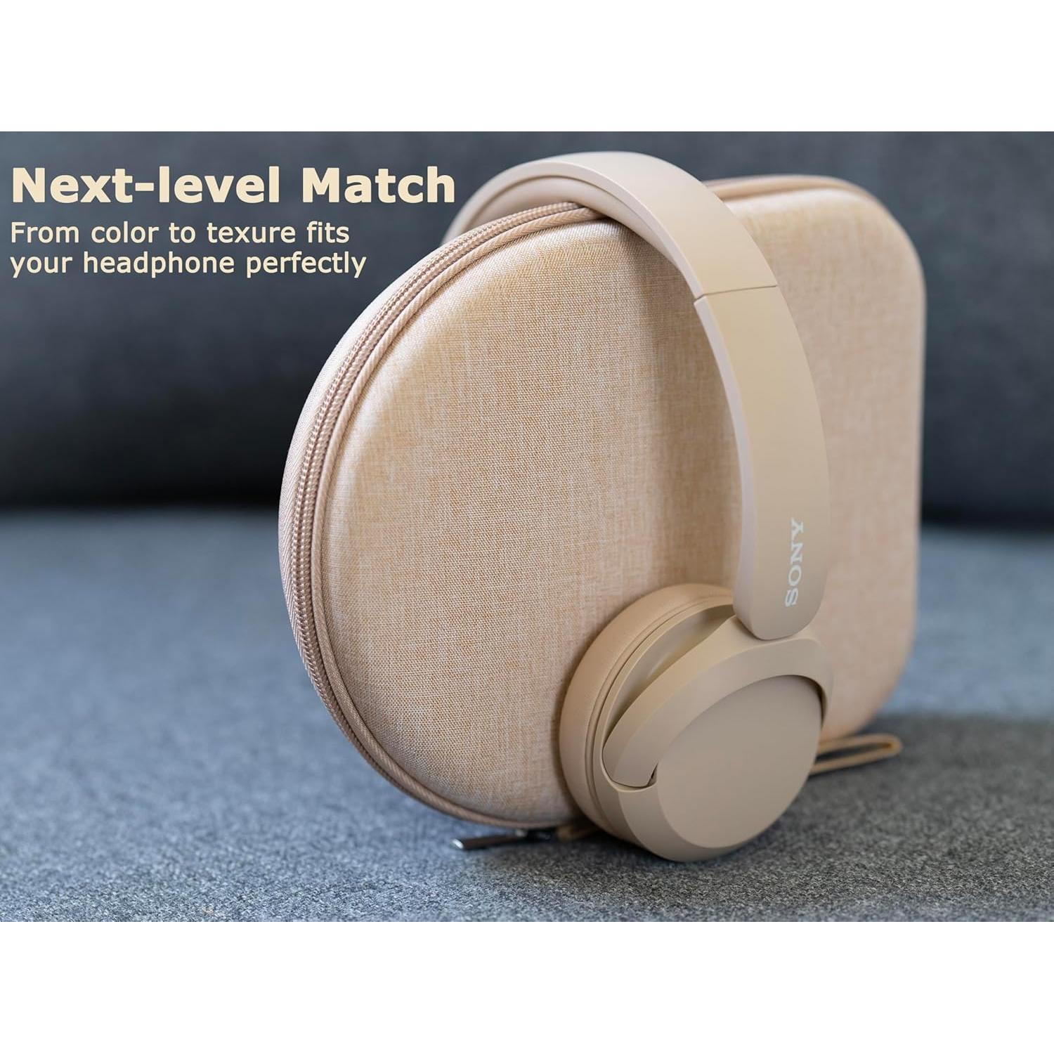 Funda Dura Ginsco para Auriculares On-Ear Beige - Compatible JBL y Sony