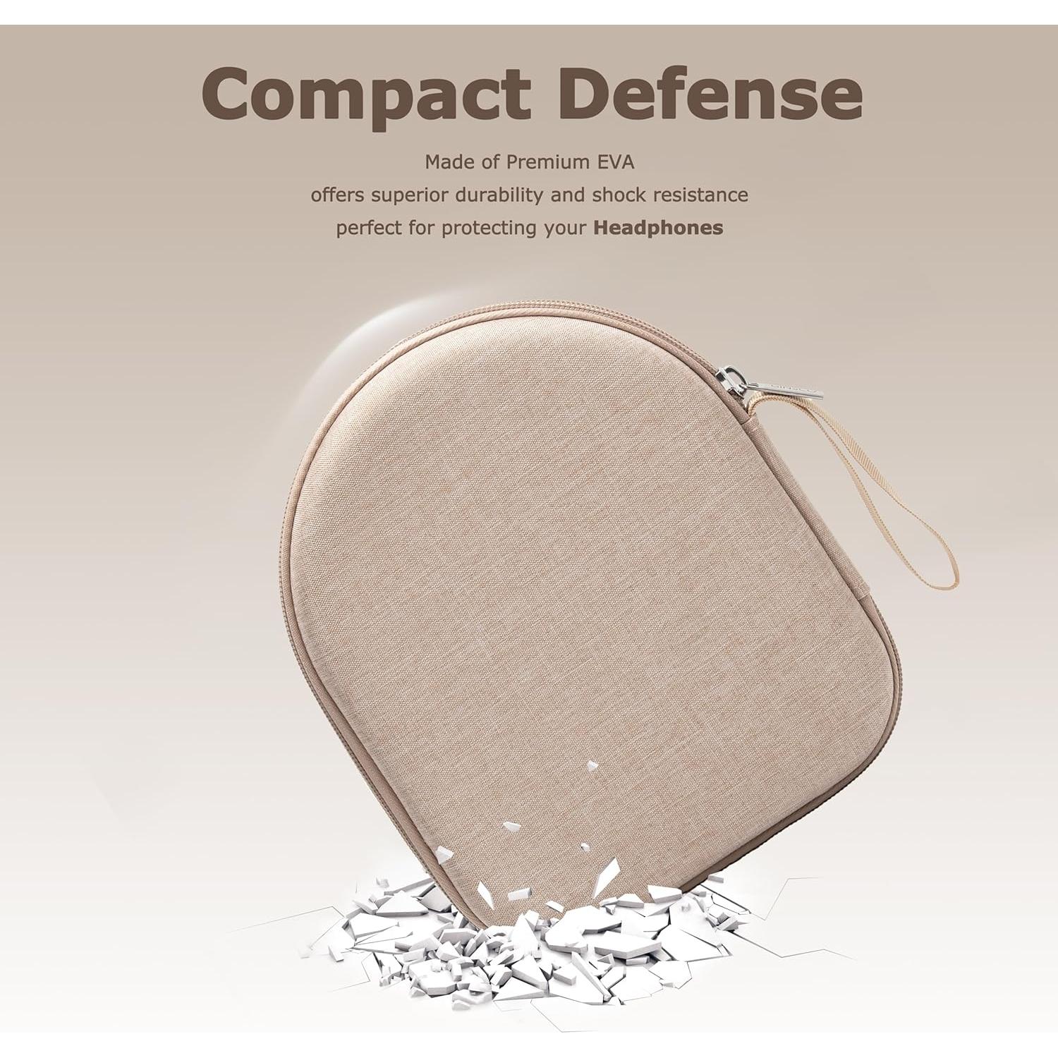 Funda Dura Ginsco para Auriculares On-Ear Beige - Compatible JBL y Sony