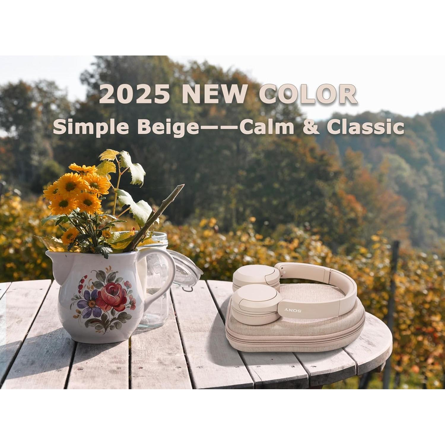 Funda Dura Ginsco para Auriculares On-Ear Beige - Compatible JBL y Sony