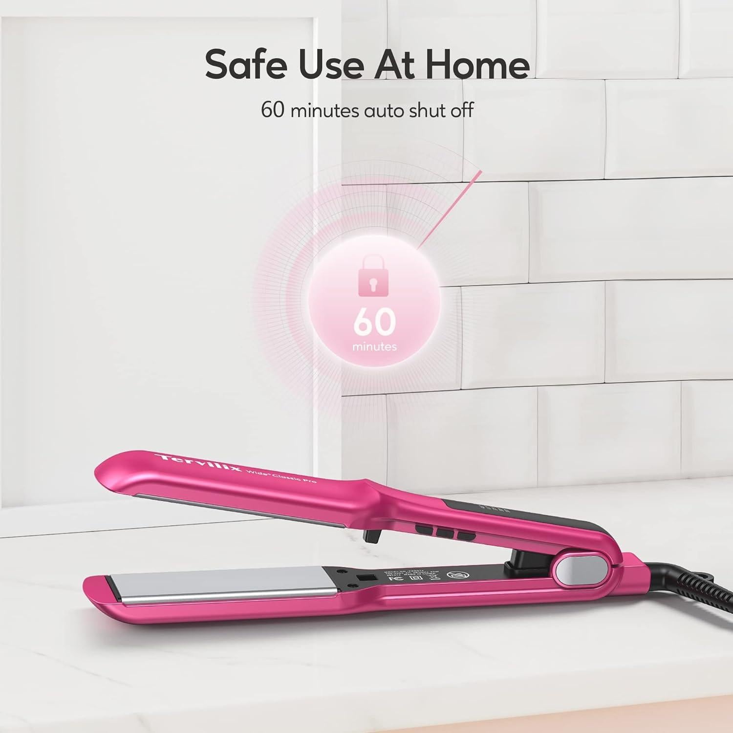 Plancha de Pelo Cerámica Terviiix 1.5" Ancha, Calentamiento Rápido