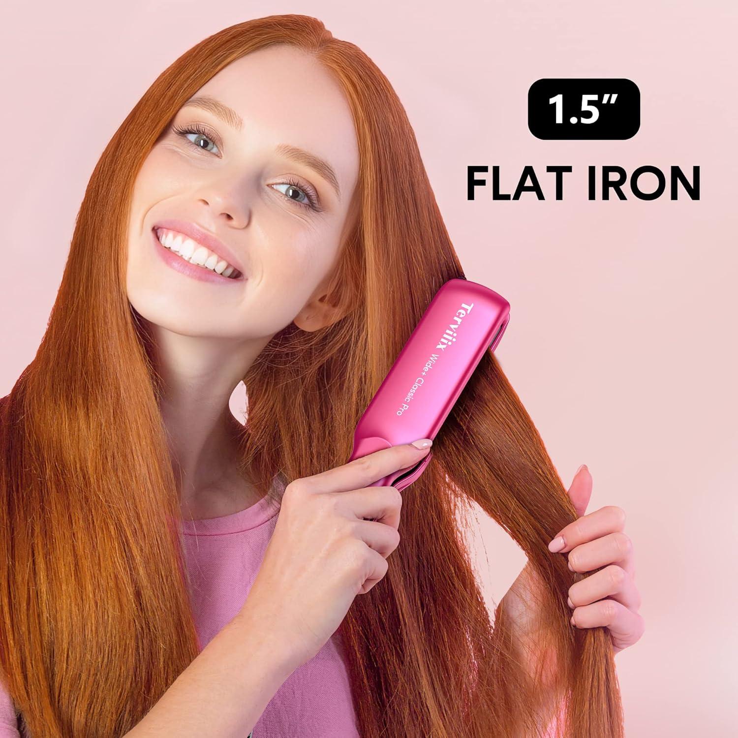 Plancha de Pelo Cerámica Terviiix 1.5" Ancha, Calentamiento Rápido