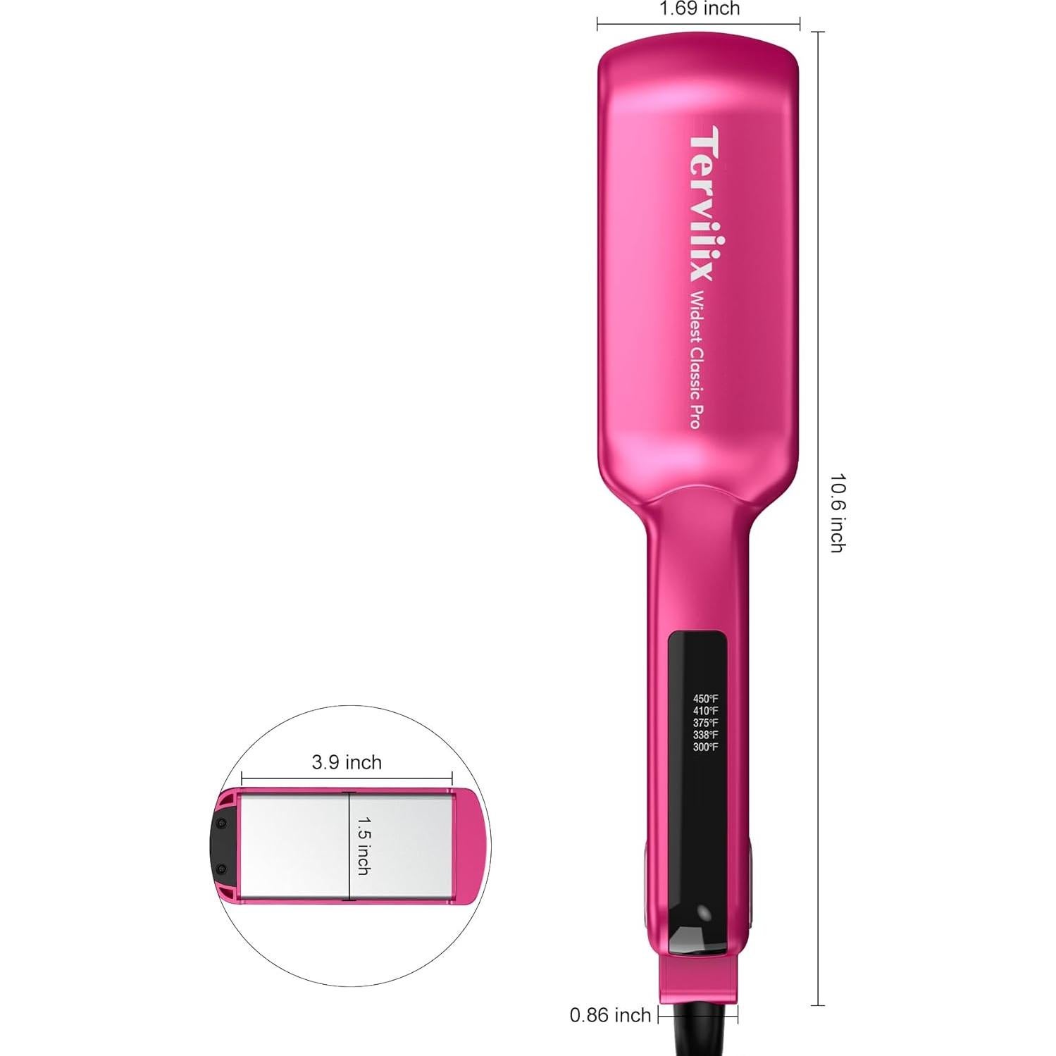 Plancha de Pelo Cerámica Terviiix 1.5" Ancha, Calentamiento Rápido