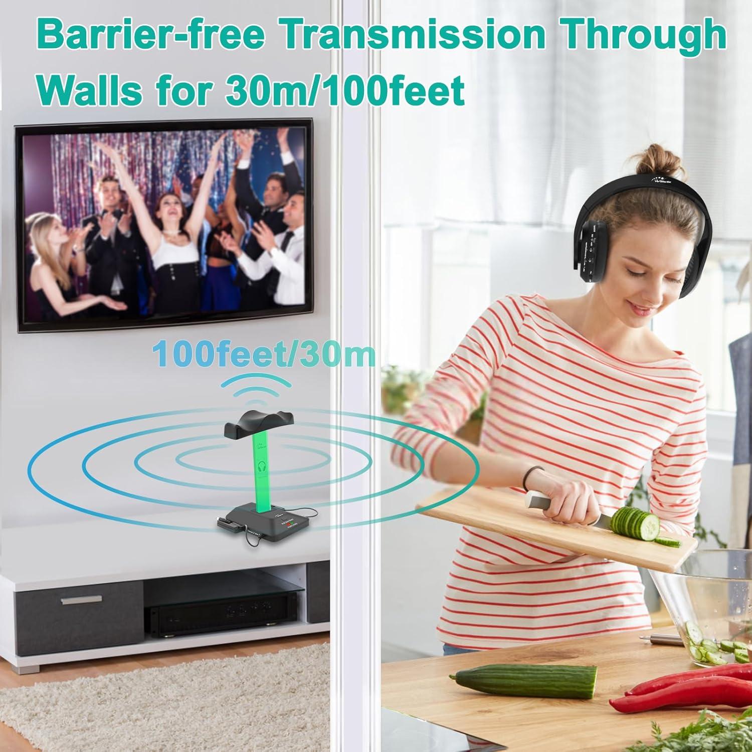 Auriculares Inalámbricos WallarGe con Transmisor RF - 2 Piezas