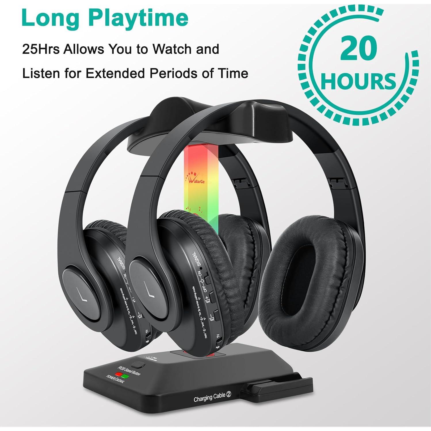 Auriculares Inalámbricos WallarGe con Transmisor RF - 2 Piezas