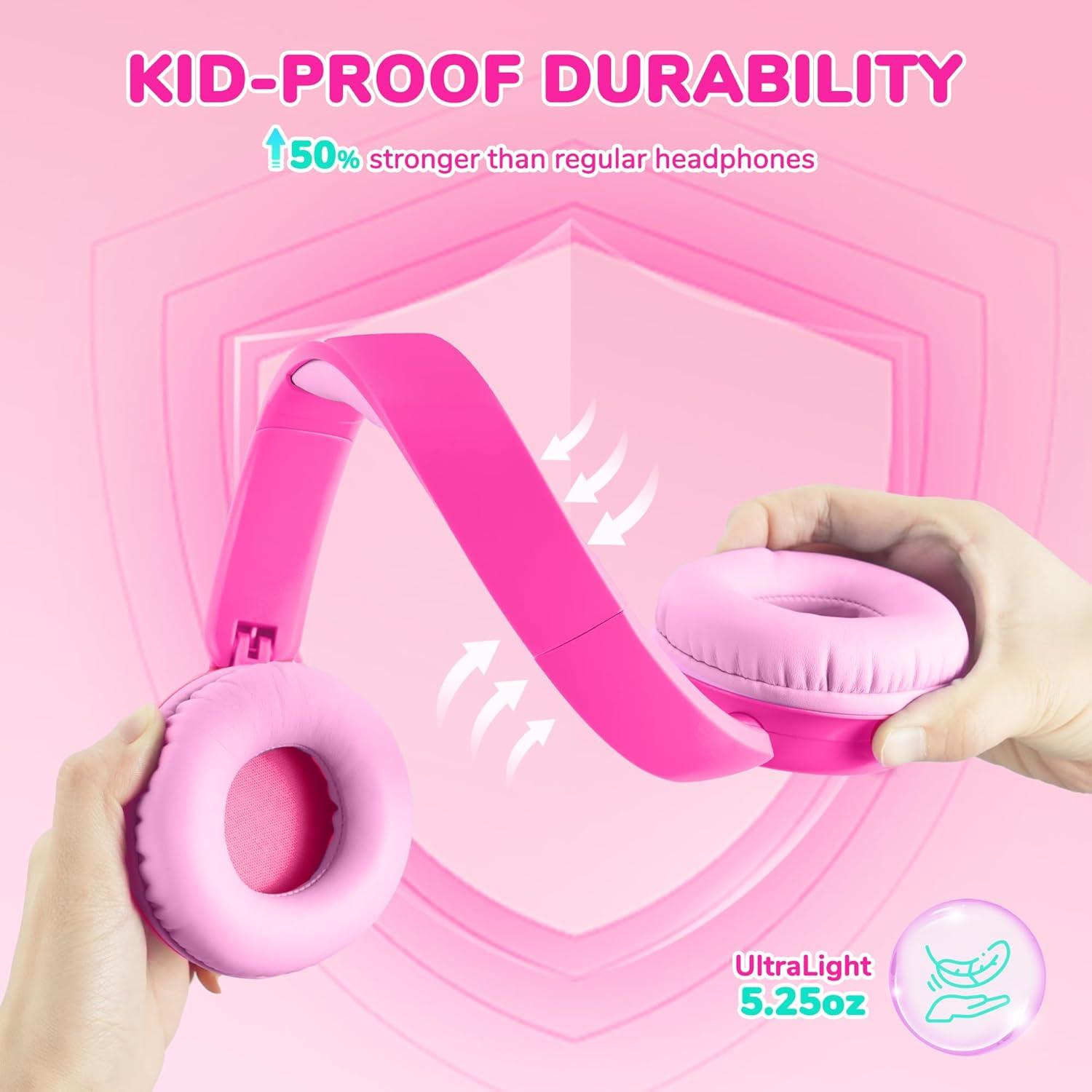 Auriculares Bluetooth iClever BTH22 para Niños 60H Rosa