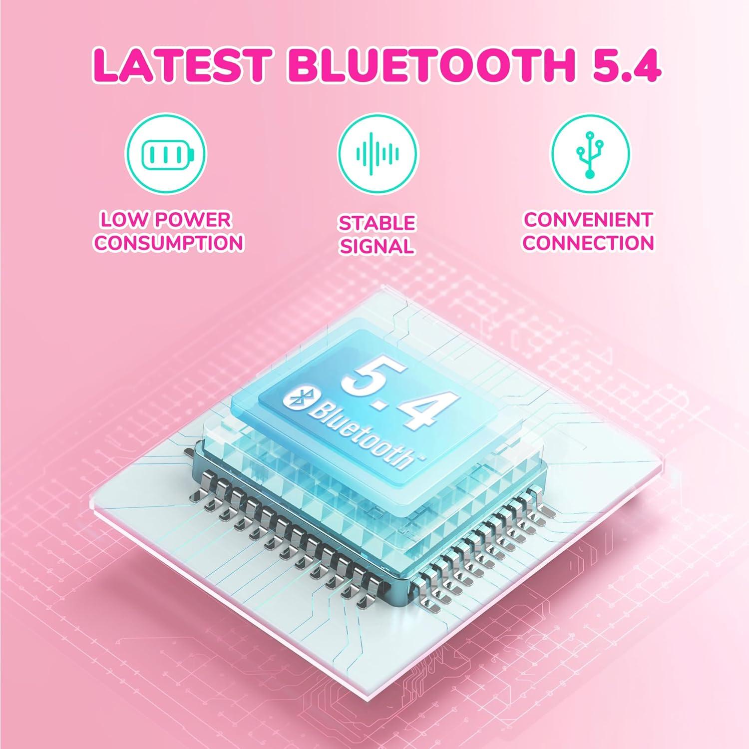 Auriculares Bluetooth iClever BTH22 para Niños 60H Rosa