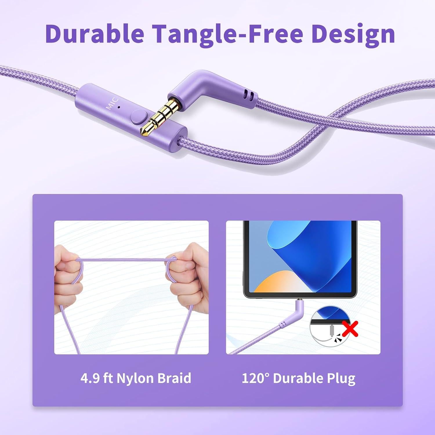 Auriculares con cable Botesty Sound Iris Púrpura 1.5m con micrófono